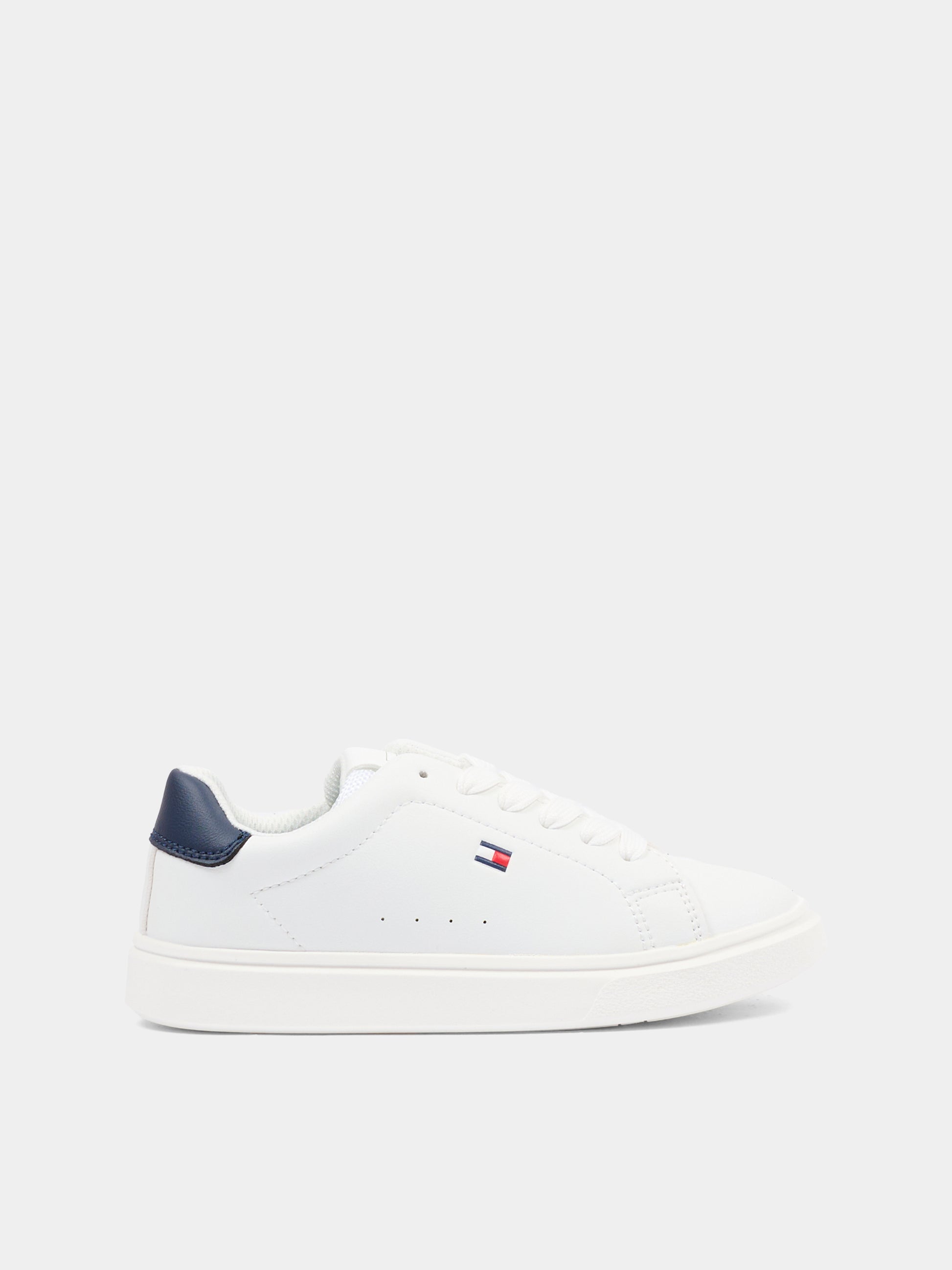 Sneakers bianche per bambino con logo,Tommy Hilfiger Junior,T3X9 34350 1355X336