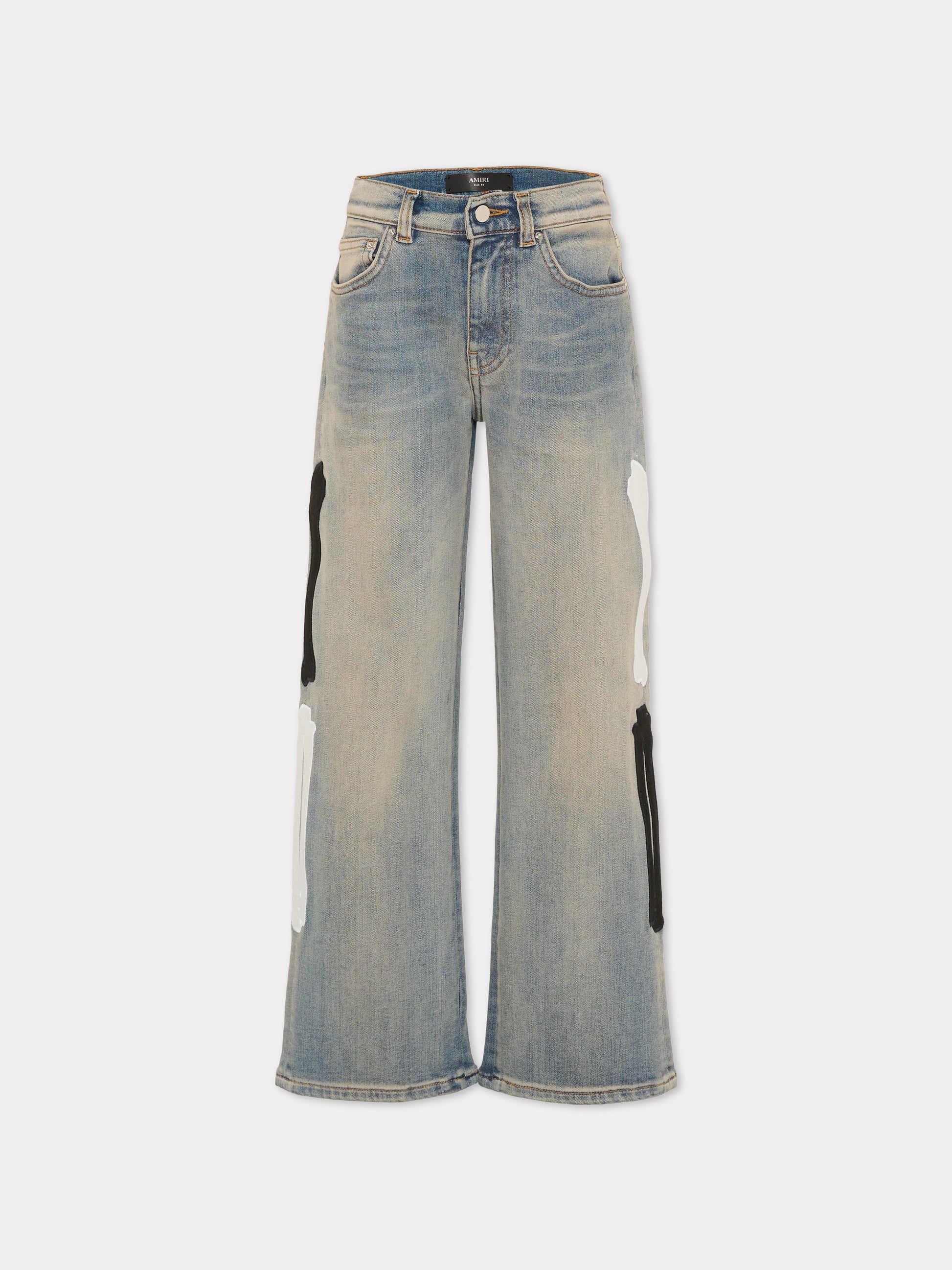 Jeans denim per bambini con ricami,Amiri,ACBMPA1006 ANTIQUE INDIGO
