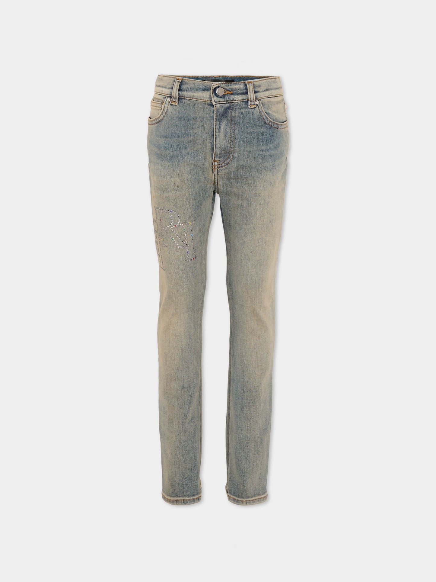 Jeans denim per bambini con logo,Amiri,ACBMPA1007 ANTIQUE INDIGO