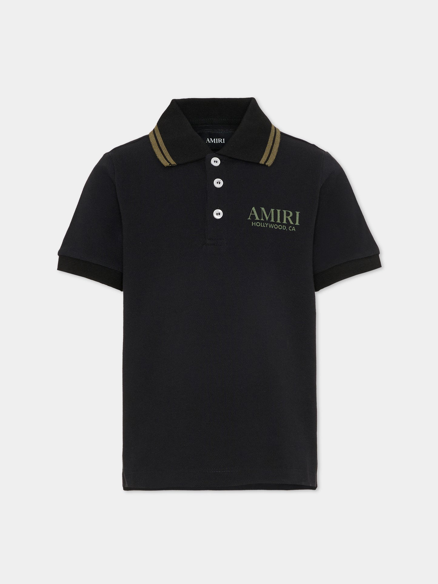 Polo nera per bambini con stampa,Amiri,ACTOJR1007 BLACK