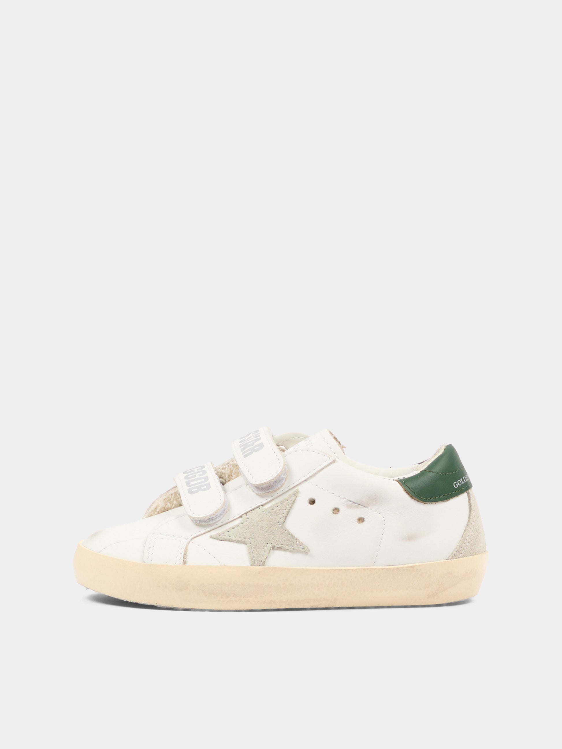Sneakers Old School bianche per neonati e bambini con stella,Golden Goose,GJF00177 F008042 10594