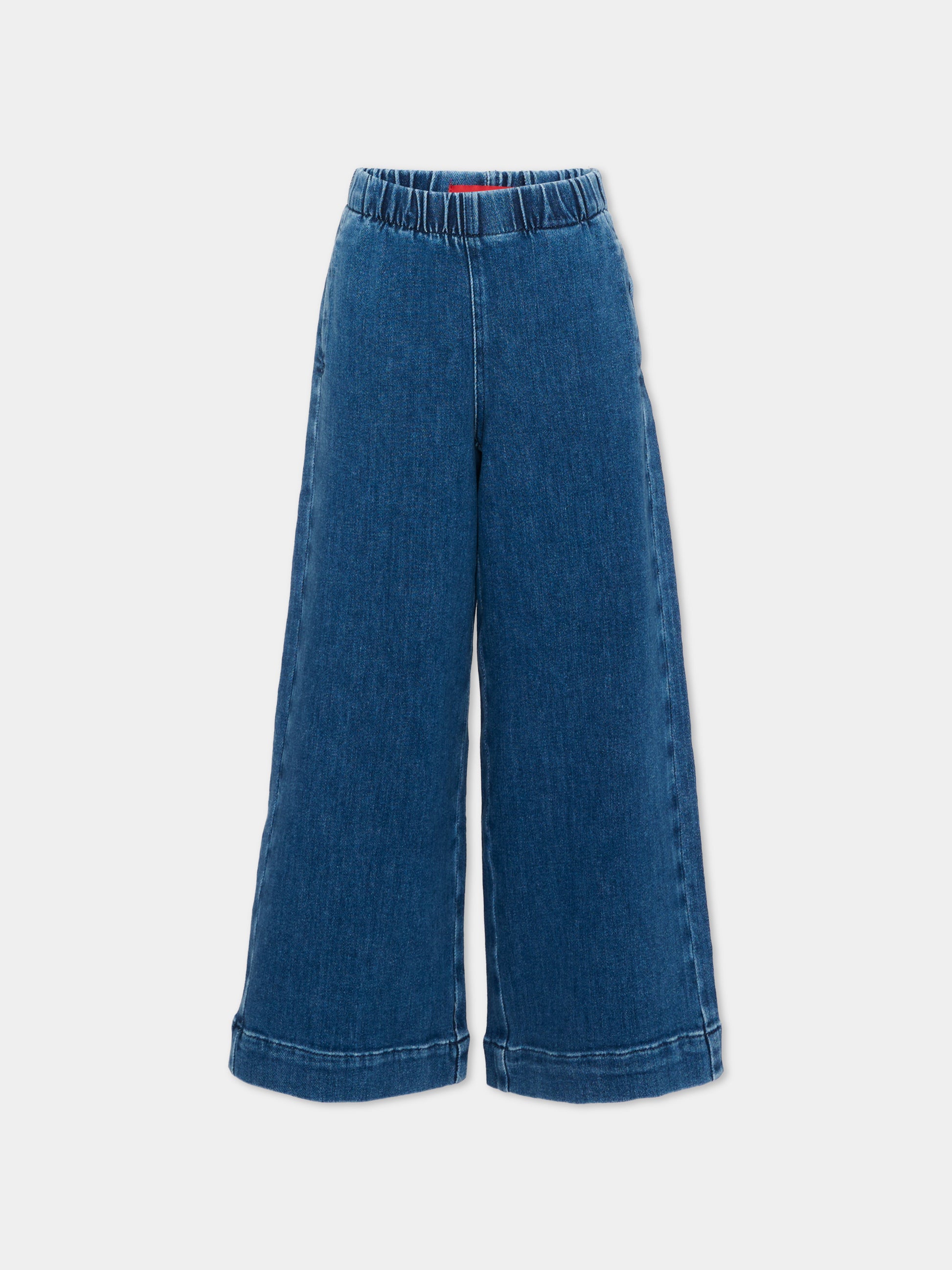 Jeans denim per bambina a gamba larga,Max&co,MX0306 MX01G MX01