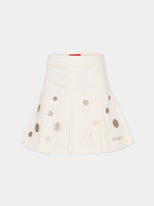 Gonna avorio per bambina con pois,Max&co,MX0316 MX01D MX104
