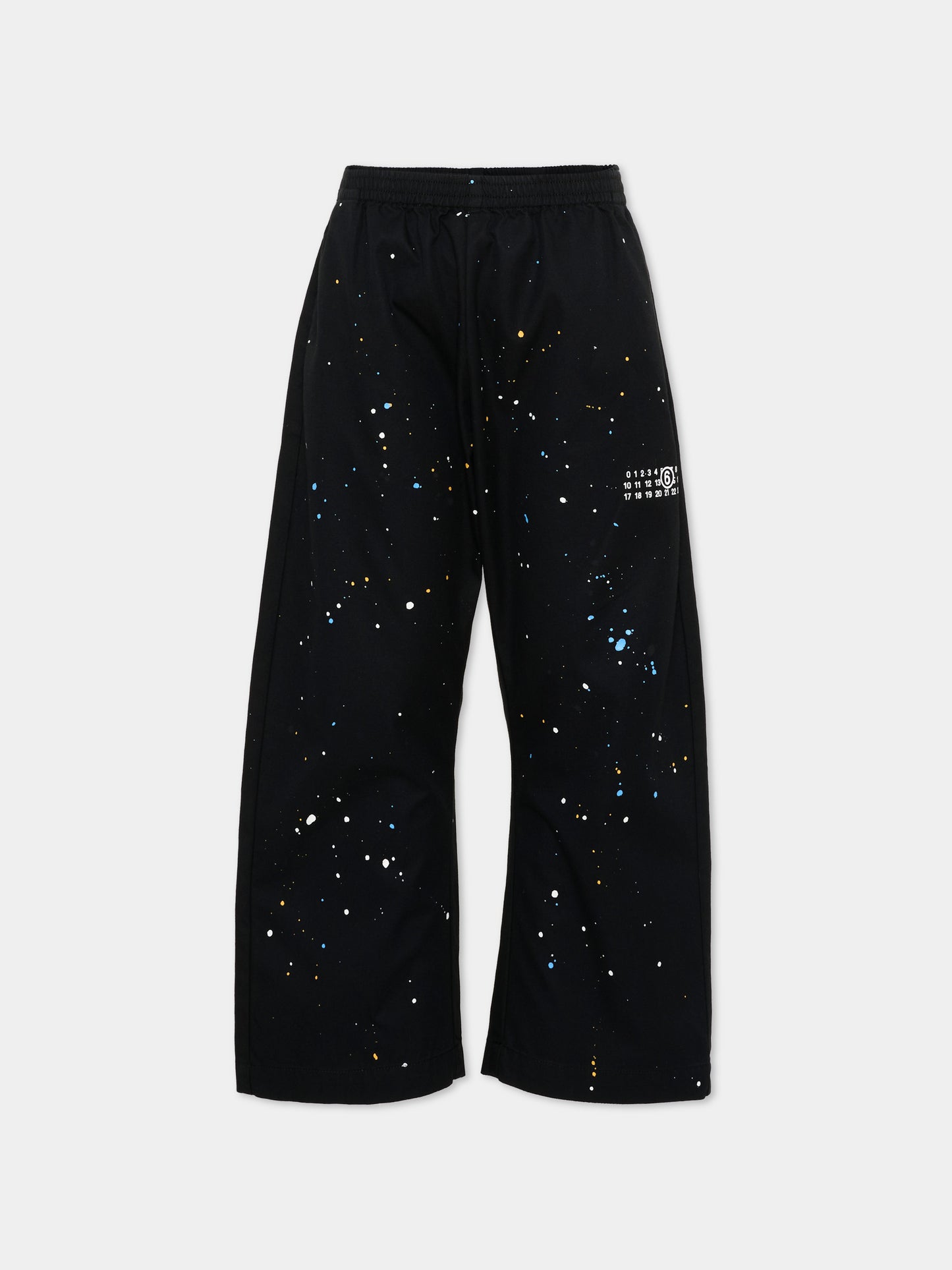 Pantaloni neri per bambini con logo numerico,Mm6 Maison Margiela,M60953 MM07B M6900