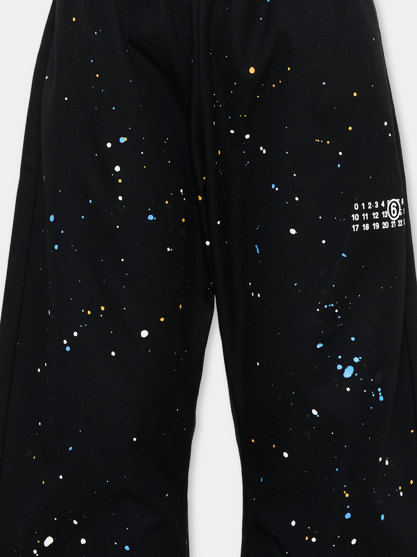 Pantaloni neri per bambini con logo numerico,Mm6 Maison Margiela,M60953 MM07B M6900