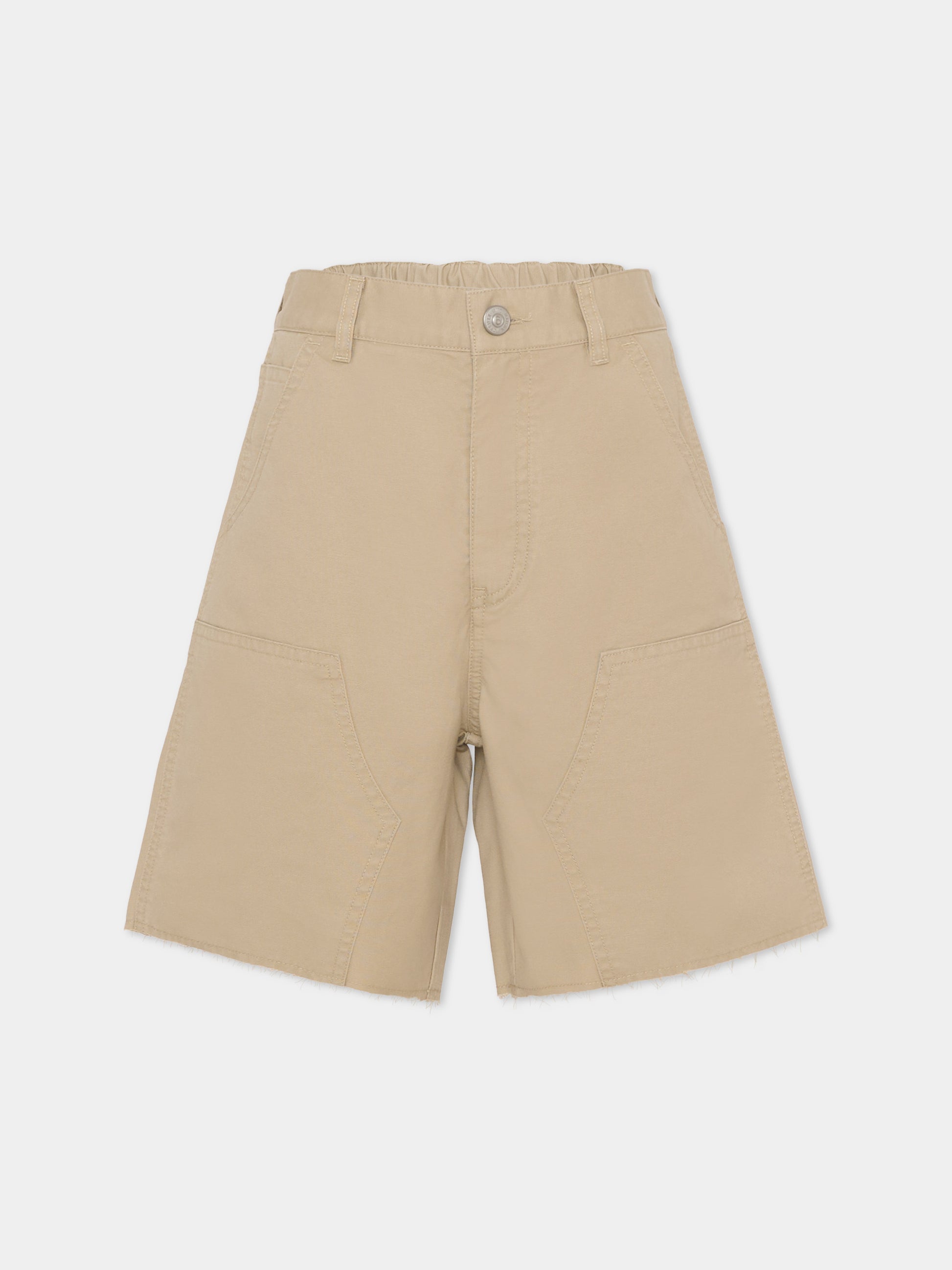 Shorts beige per bambini con logo,Mm6 Maison Margiela,M60966 MM07D M6709