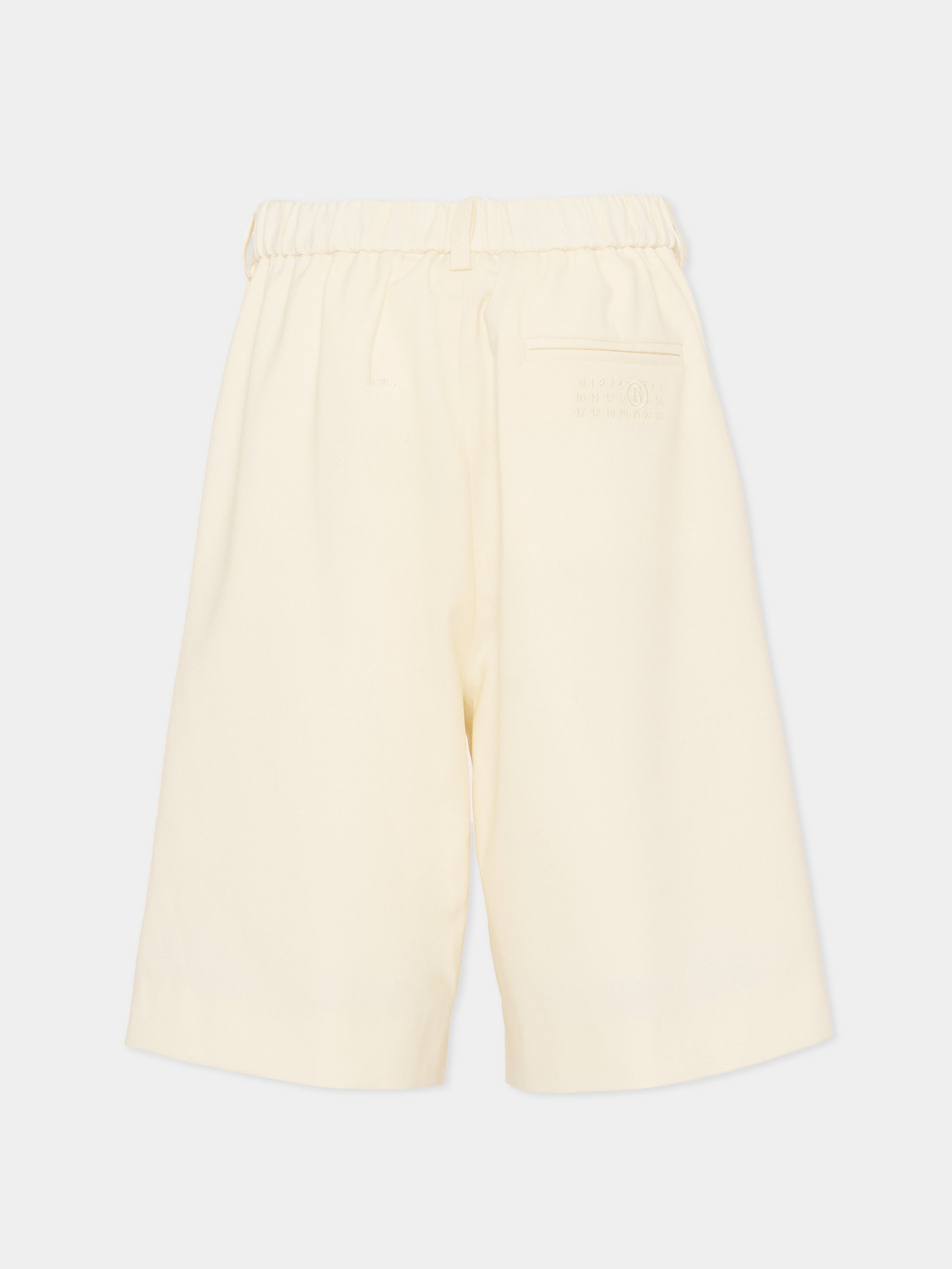 Shorts avorio per bambina con logo,Mm6 Maison Margiela,M60968 MM07G M6103