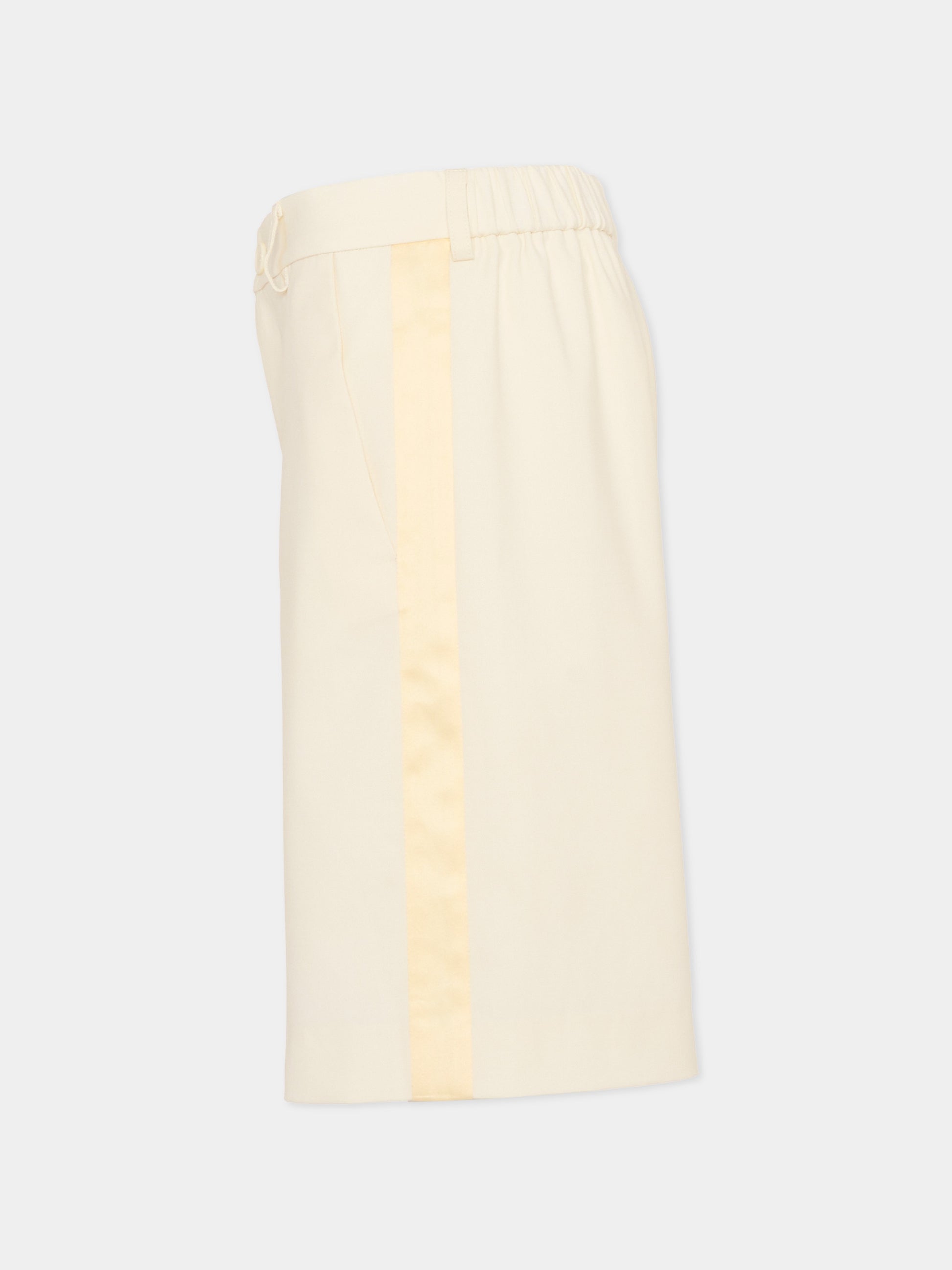 Shorts avorio per bambina con logo,Mm6 Maison Margiela,M60968 MM07G M6103