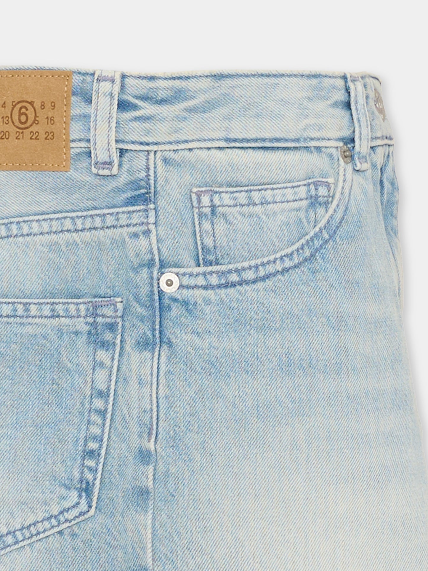 Gonna denim per bambina con logo,Mm6 Maison Margiela,M60975 MM06Y M601