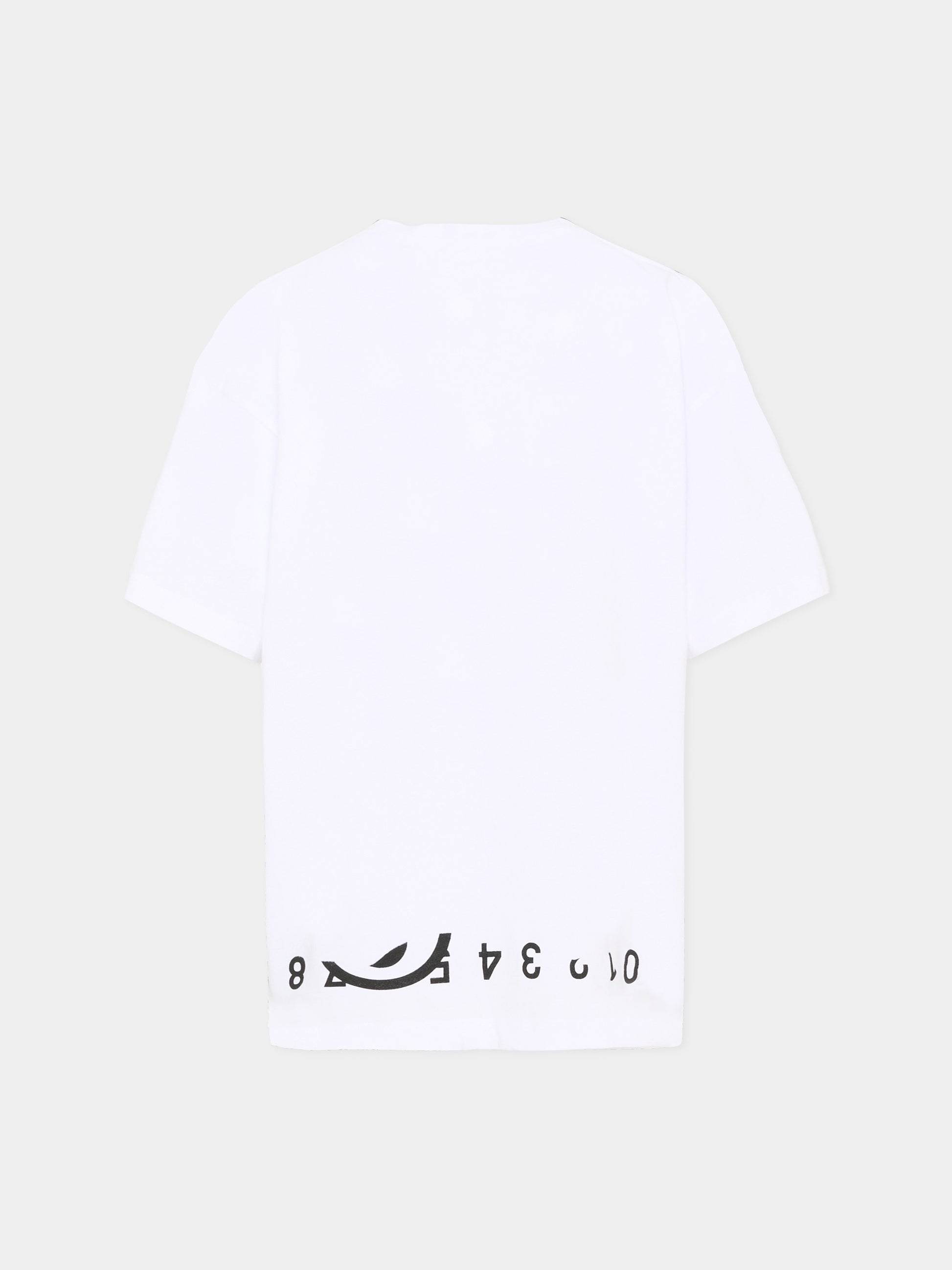 T-shirt bianca per bambini con logo,Mm6 Maison Margiela,M60986 MM02Y M6100