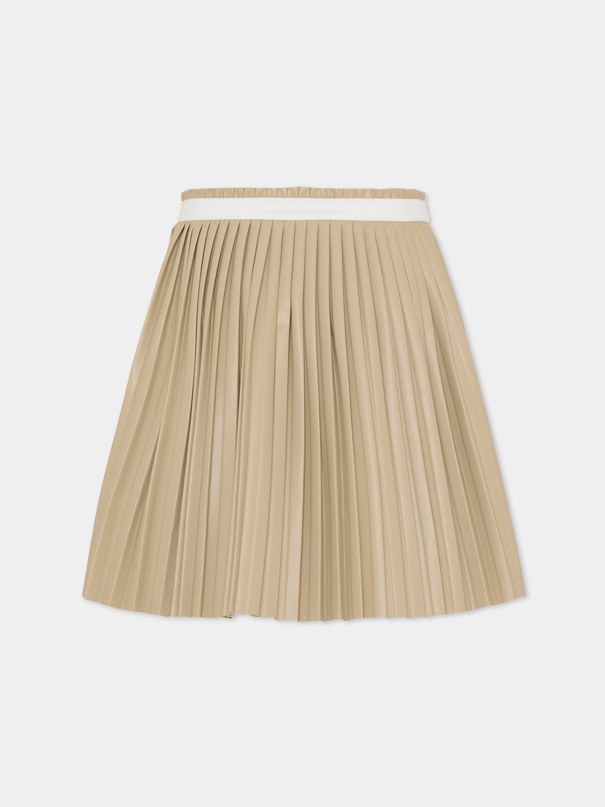 Gonna beige per bambina con logo,Mm6 Maison Margiela,M60999 MM07F M6709