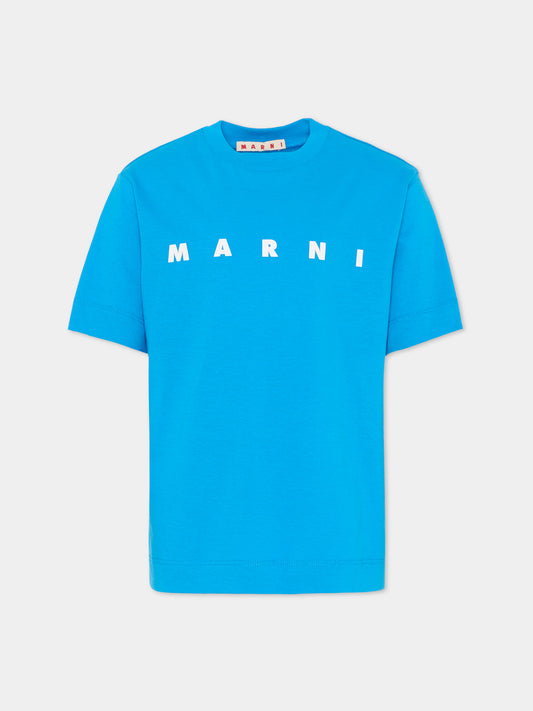 T-shirt azzurra per bambini con logo,Marni Kids,M002MV M00RF 0M859