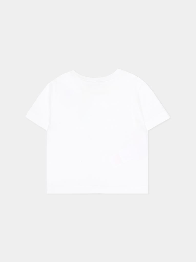 T-shirt bianca per neonata con fiori,Marni Kids,M01624 M00SG 0M100