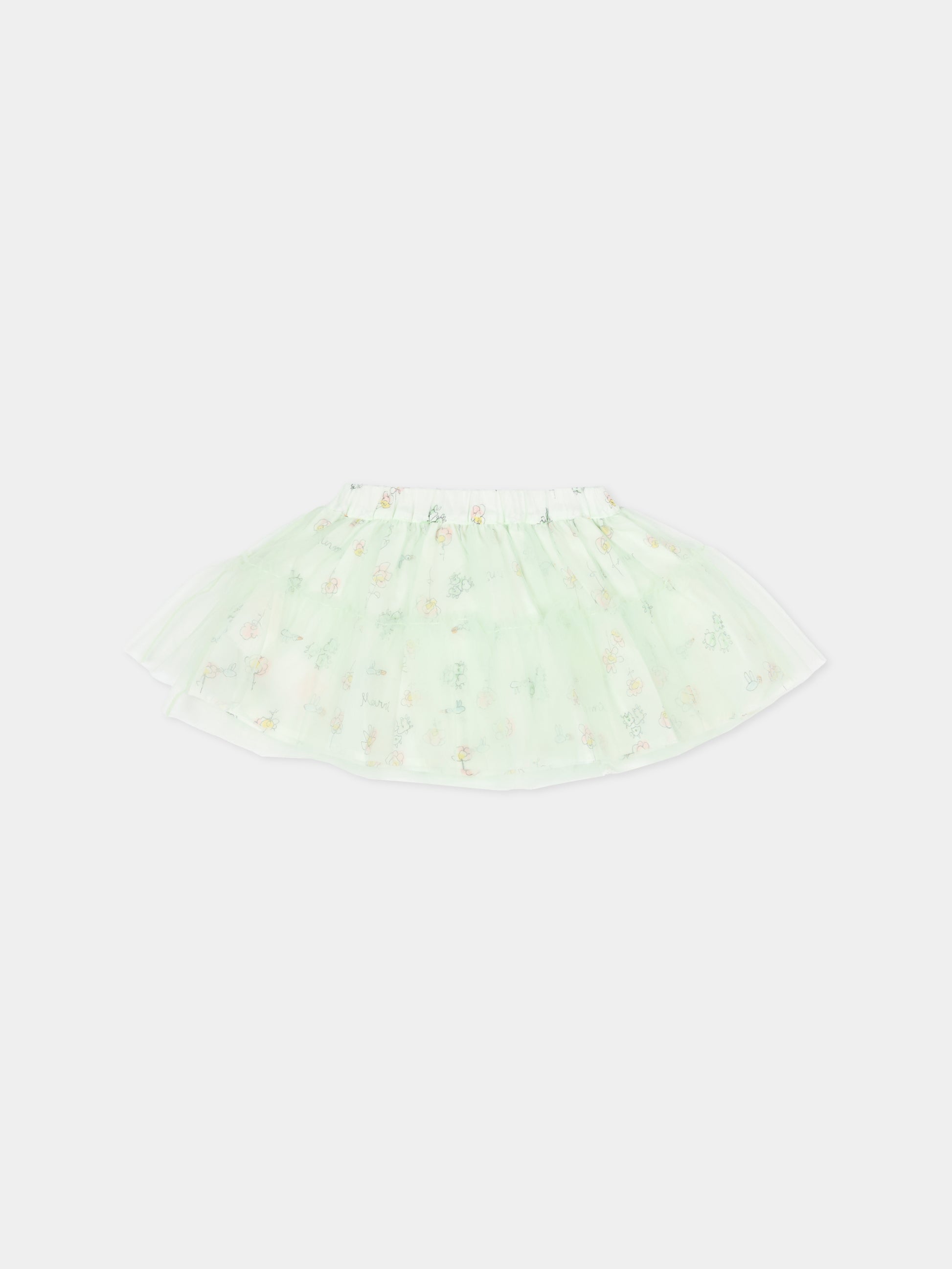 Gonna bianca per neonata con stampa floreale,Marni Kids,M01654 M00WJ 0M100