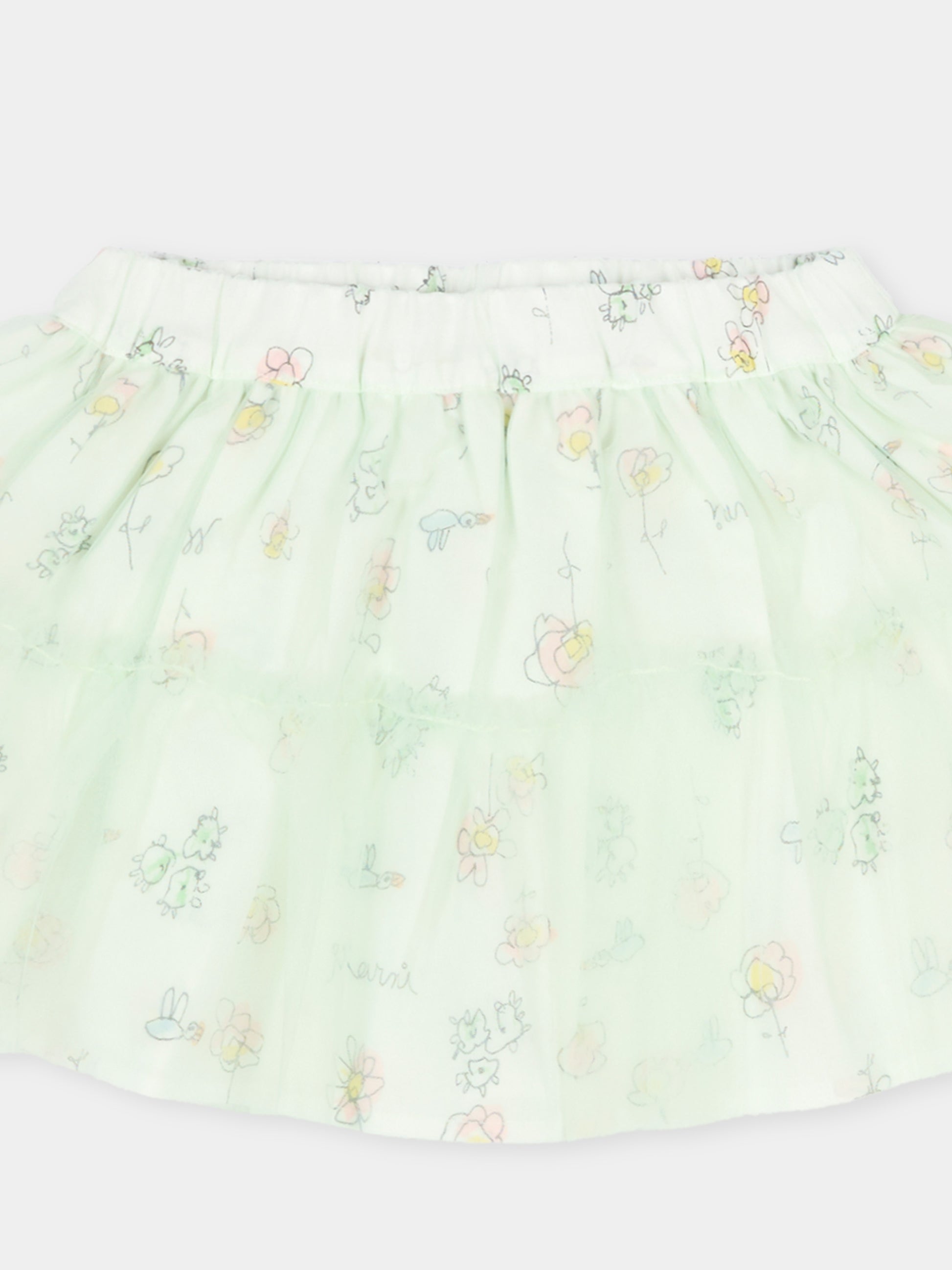 Gonna bianca per neonata con stampa floreale,Marni Kids,M01654 M00WJ 0M100