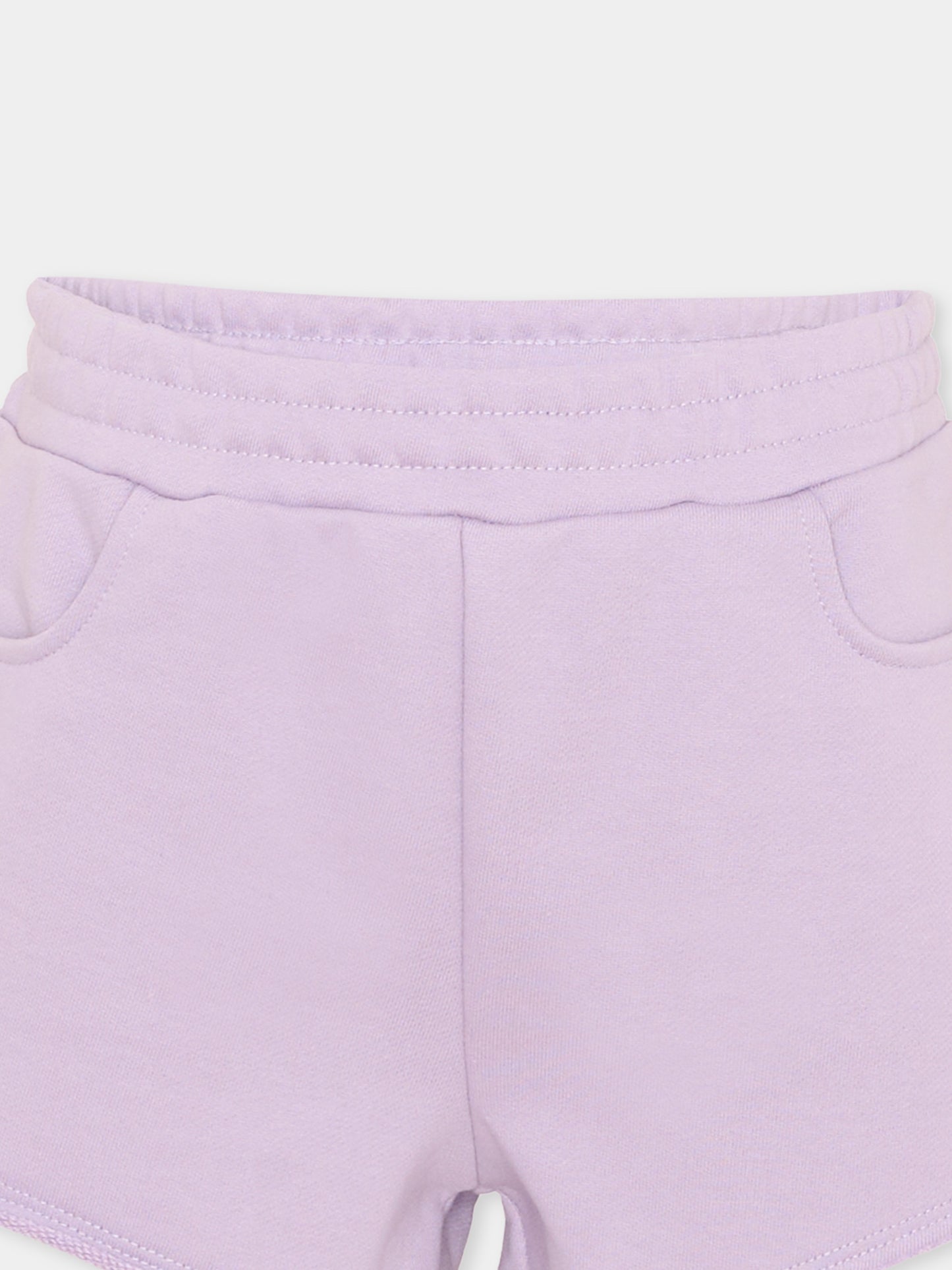 Shorts sportivi lilla per bambina con logo,Marni Kids,M01690 M00V0 0M612