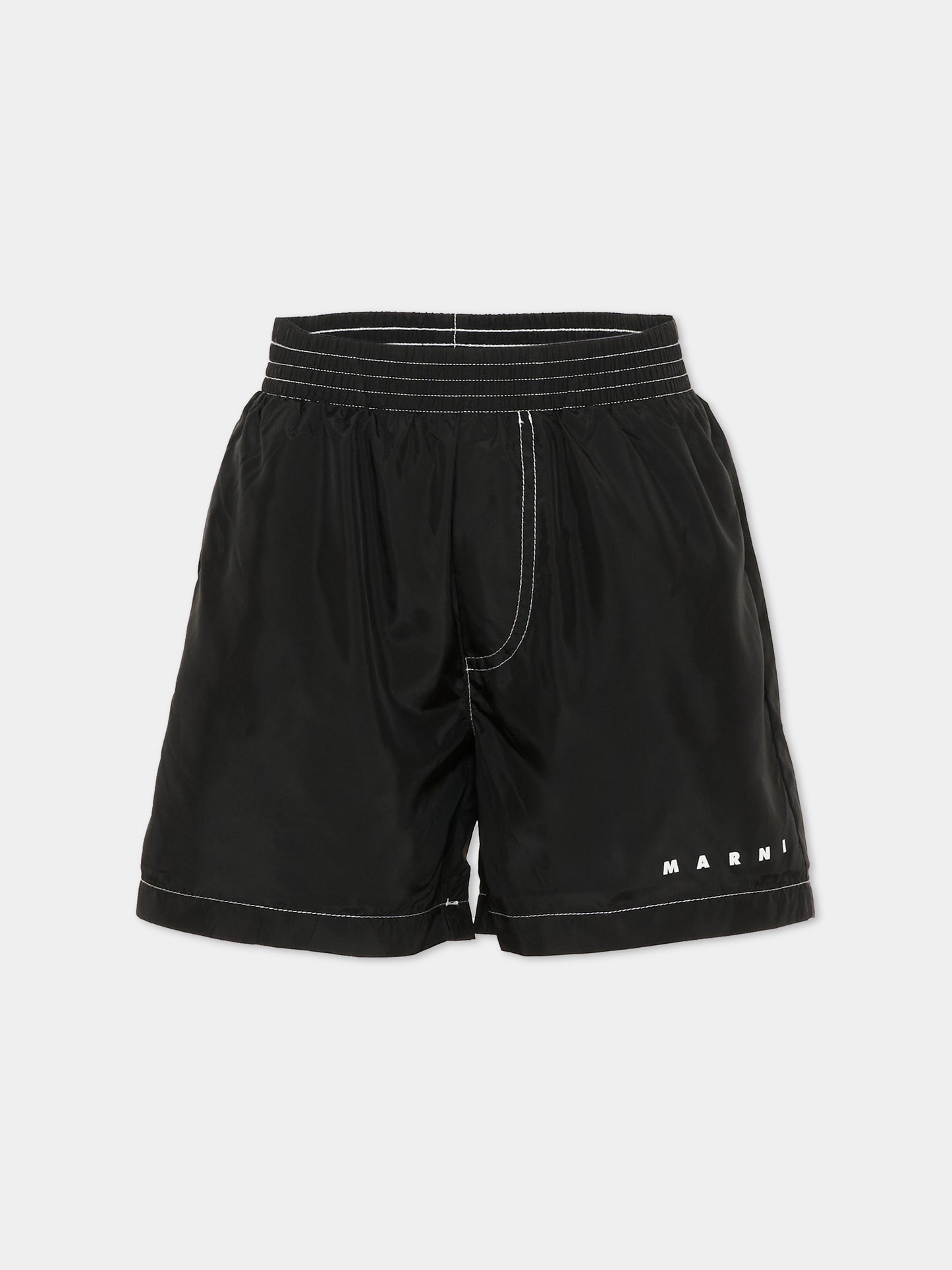 Boxer mare nero per bambino con logo,Marni Kids,M01718 M00SD 0M900