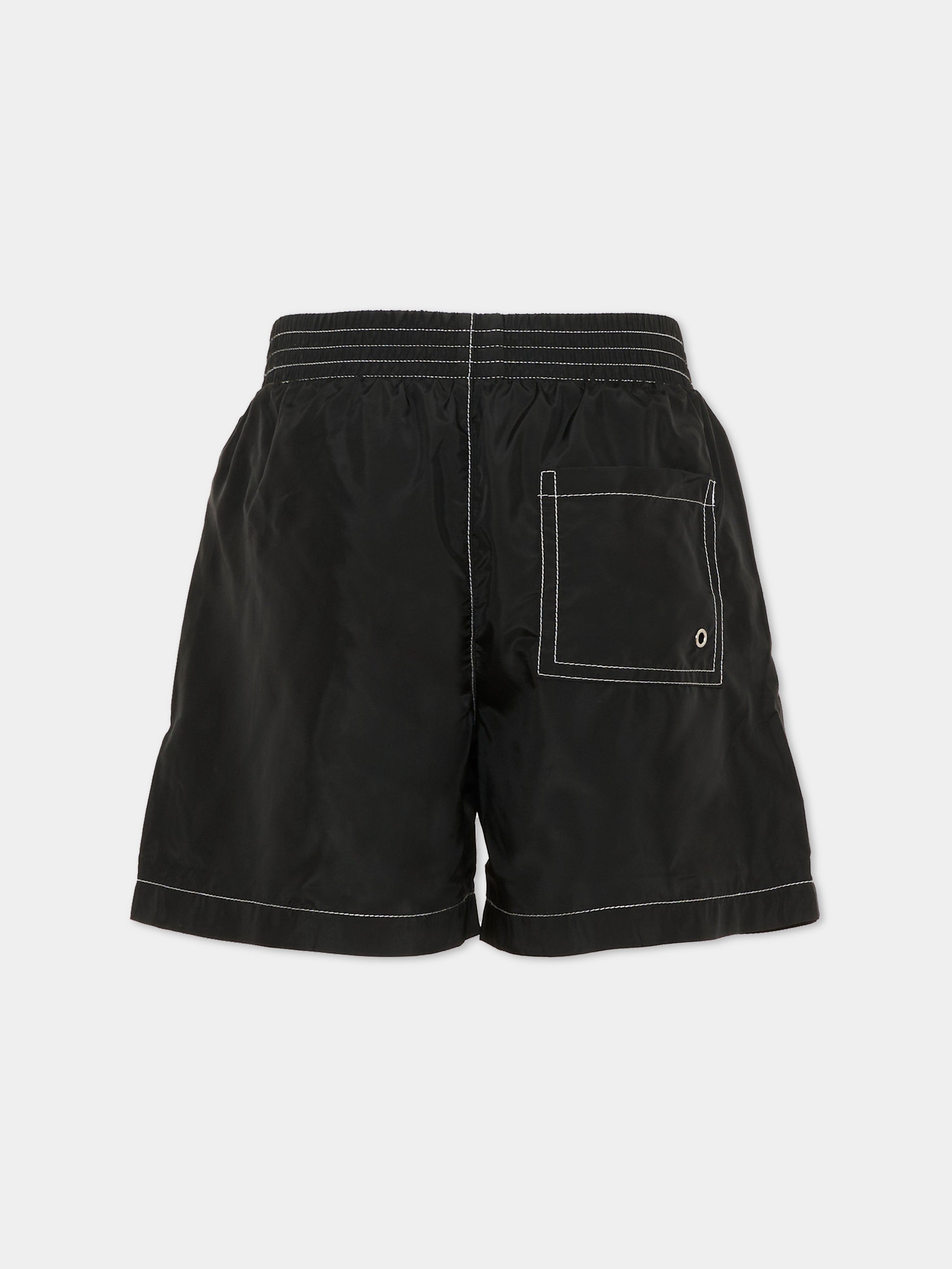 Boxer mare nero per bambino con logo,Marni Kids,M01718 M00SD 0M900