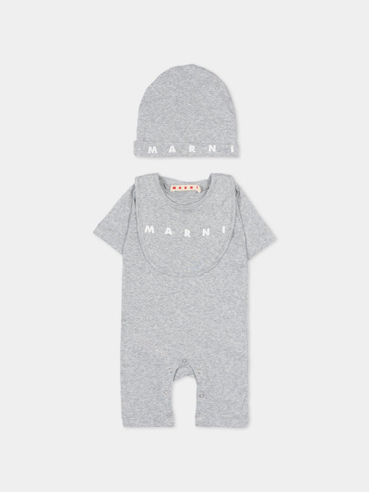 Set tutina grigia per neonati con logo,Marni Kids,M01783 M00UL 0M903