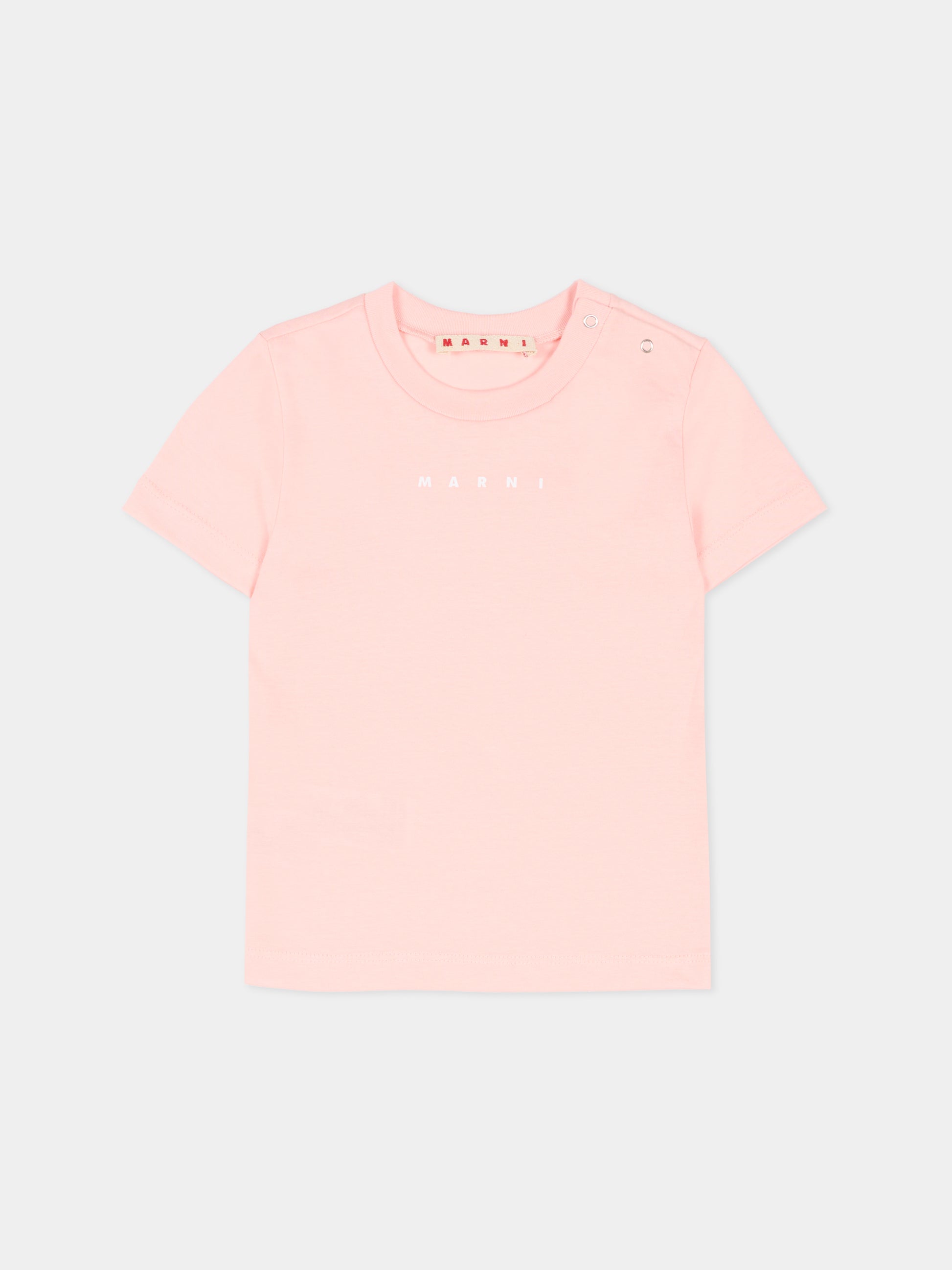 T-shirt rosa per neonata con logo,Marni Kids,M01785 M00RF 0M351