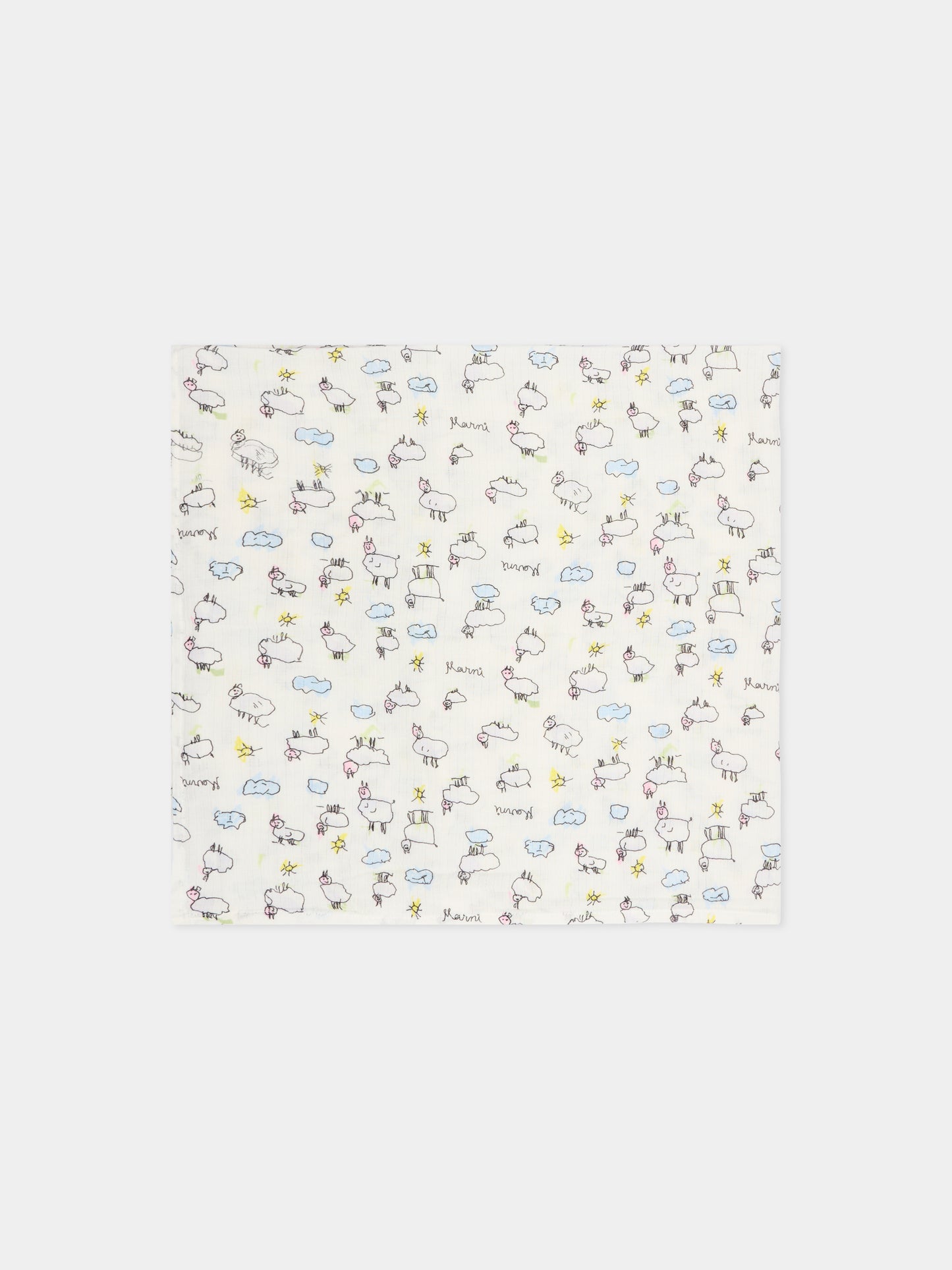 Set mussole avorio per neonati con disegni,Marni Kids,M01803 M00VS 0M100