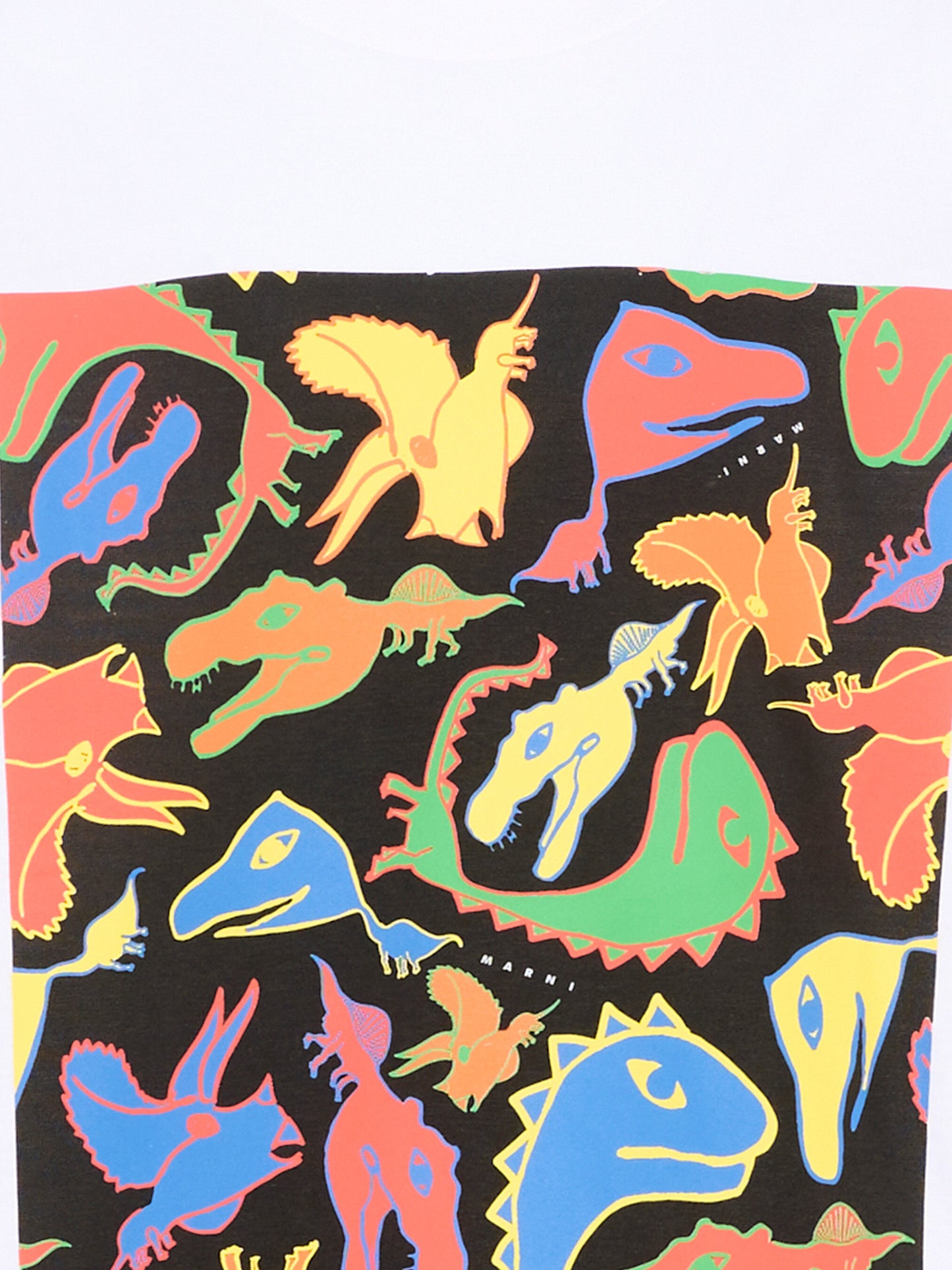 T-Shirt bianca per bambini con dinosauri,Marni Kids,M01804 M00RF 0M100