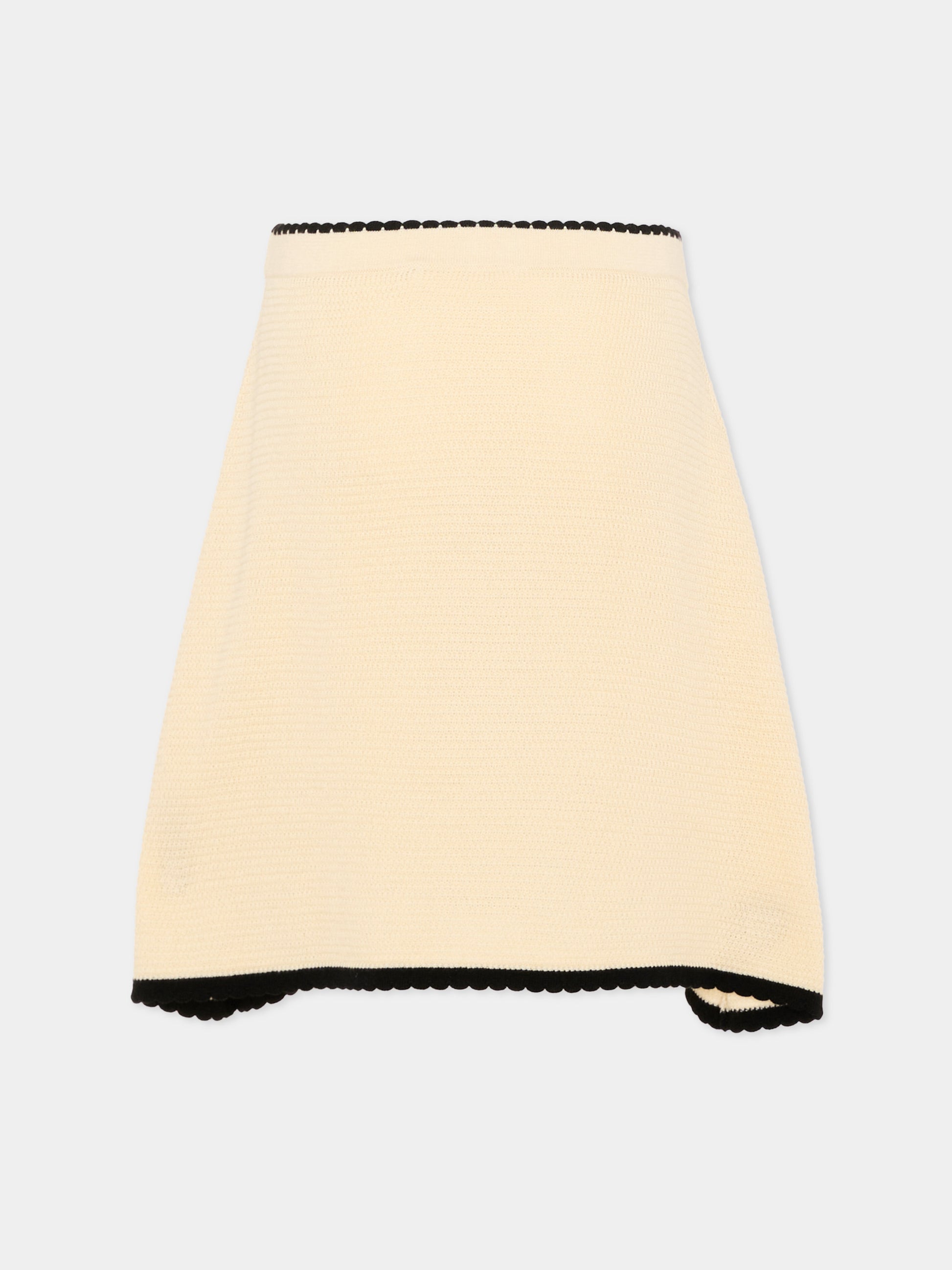 Gonna beige per bambina con profili neri,Marni Kids,M01816 M00WZ 0M115