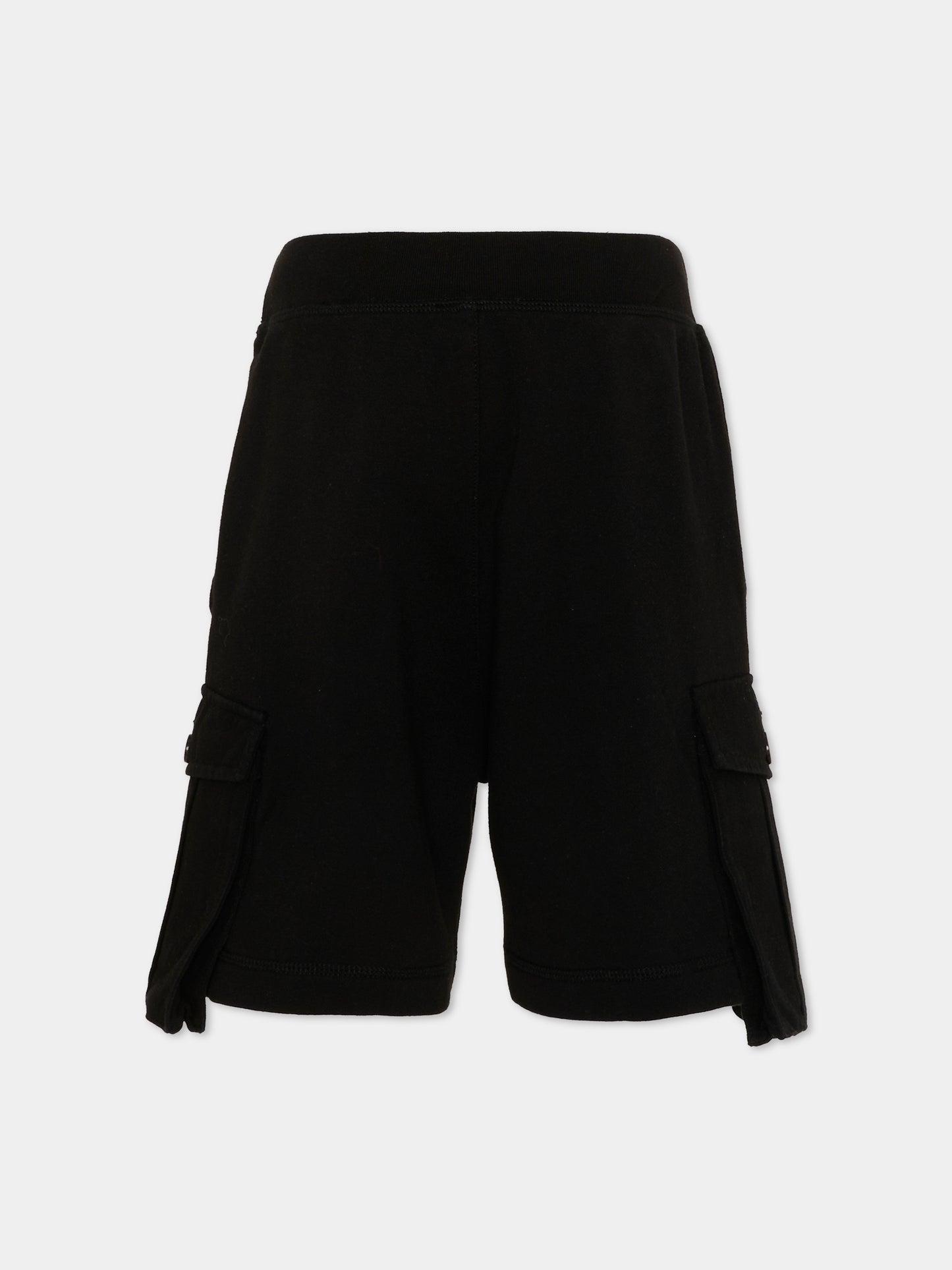 Shorts nero cargo per bambino con logo,Dsquared2,DQ2720 D0AC6 DQ900