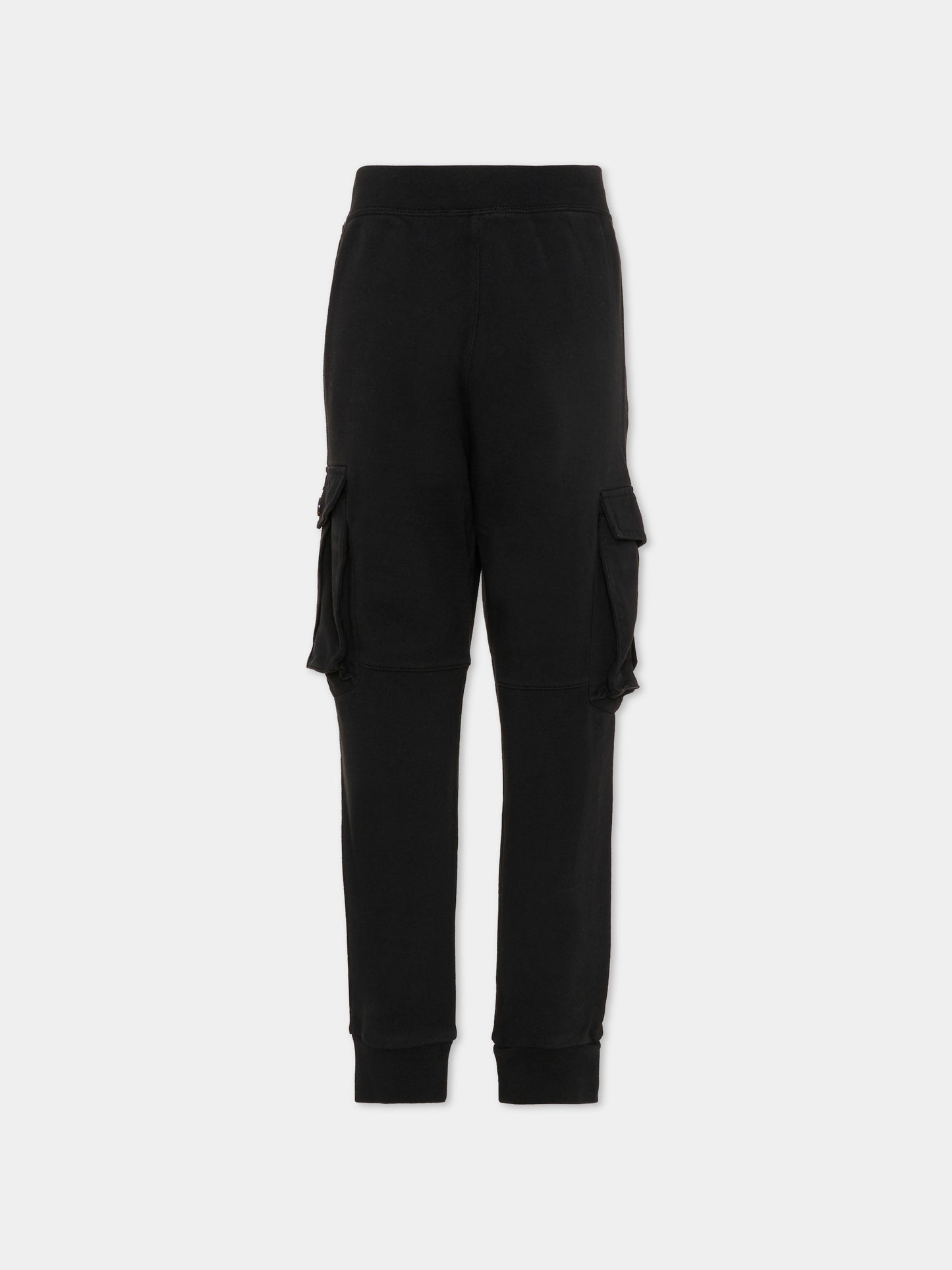 Pantaloni neri per bambino con foglia d'acero,Dsquared2,DQ2721 D0AC6 DQ900