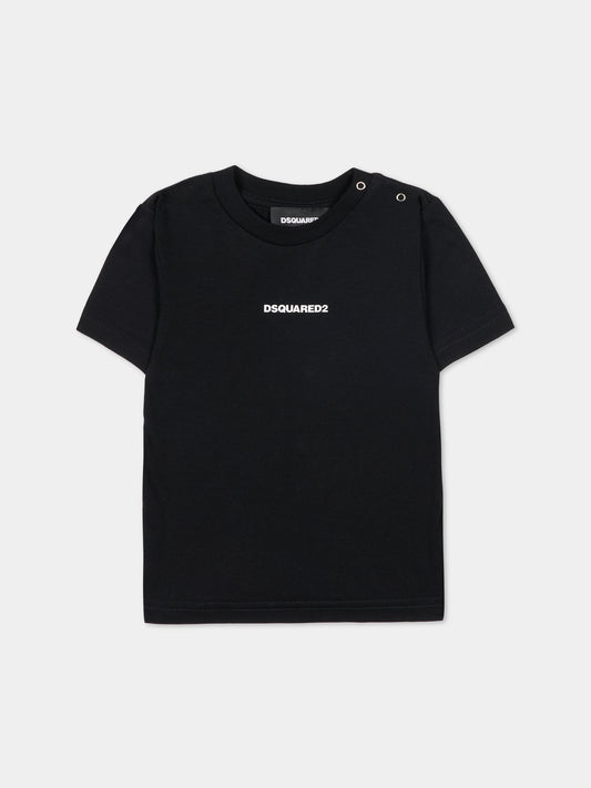 T-shirt nera per neonato con logo,Dsquared2,DQ2853 D004G DQ900