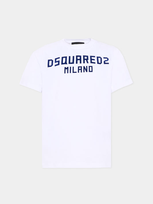 T-shirt bianca per bambino con logo,Dsquared2,DQ3164 D0015 DQ100