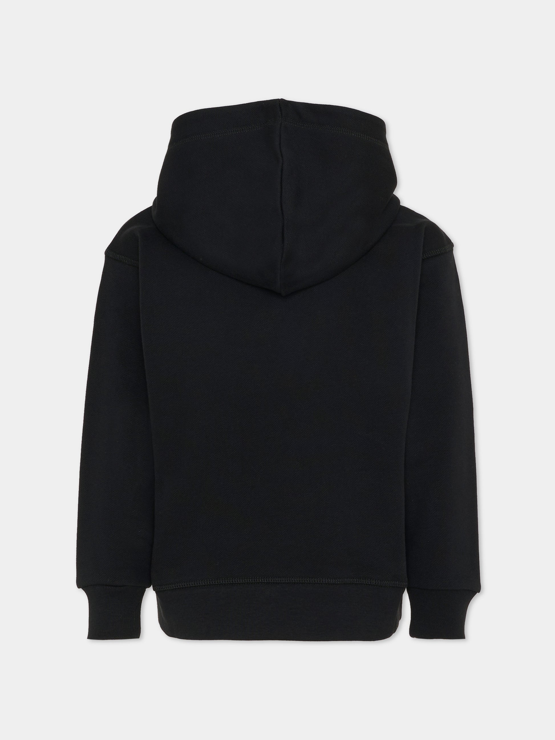 Felpa nera per bambino con logo,Dsquared2,DQ3184 D0A9U DQ900