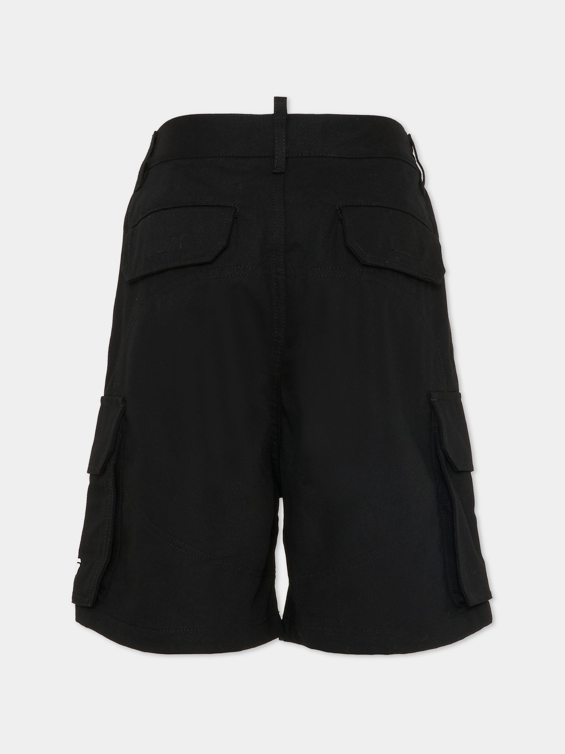 Shorts neri per bambino con logo,Dsquared2,DQ3209 D0AGK DQ900