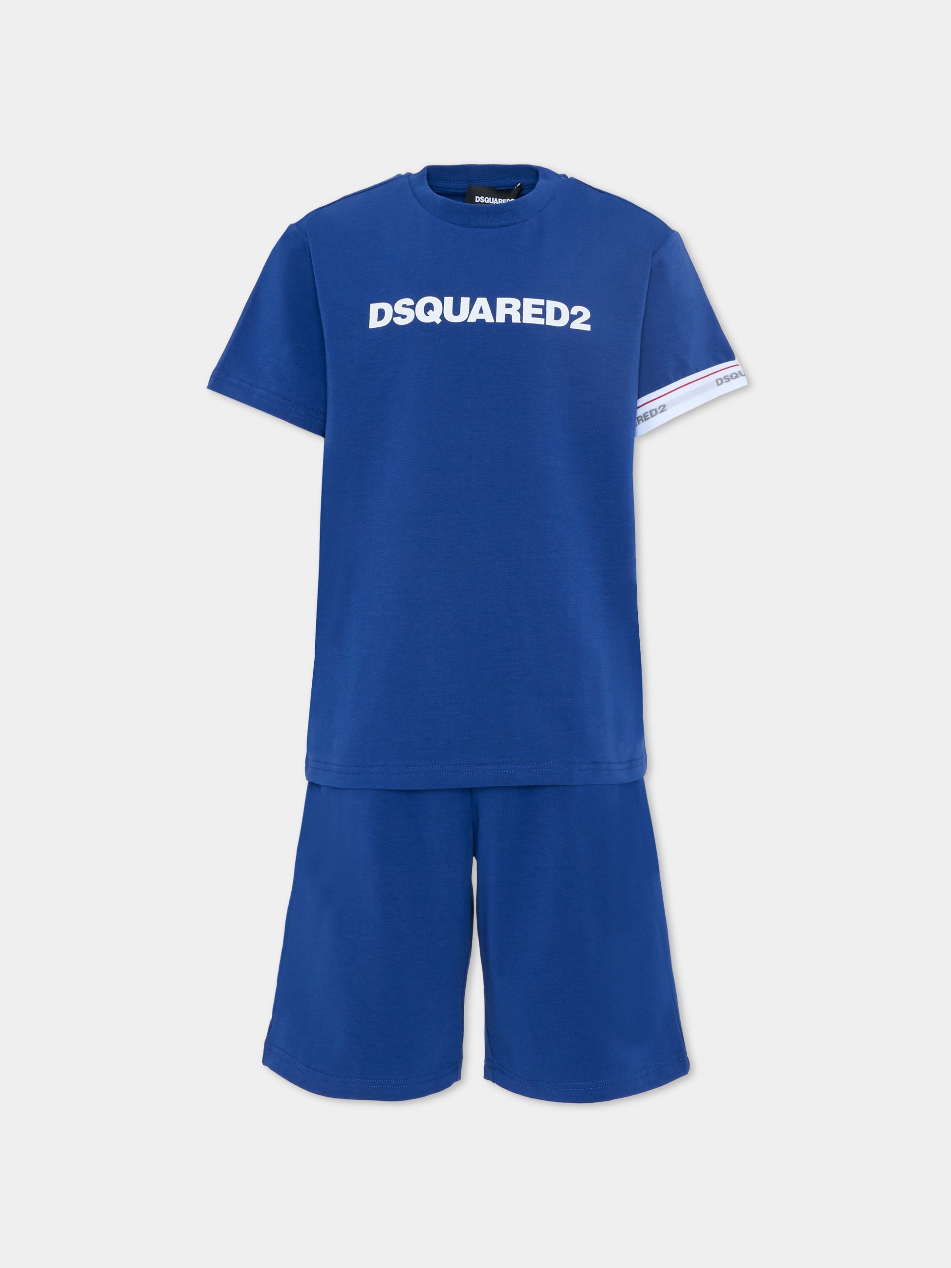 Pigiama blu per bambino con logo,Dsquared2,DQ3245 D008J DQ865
