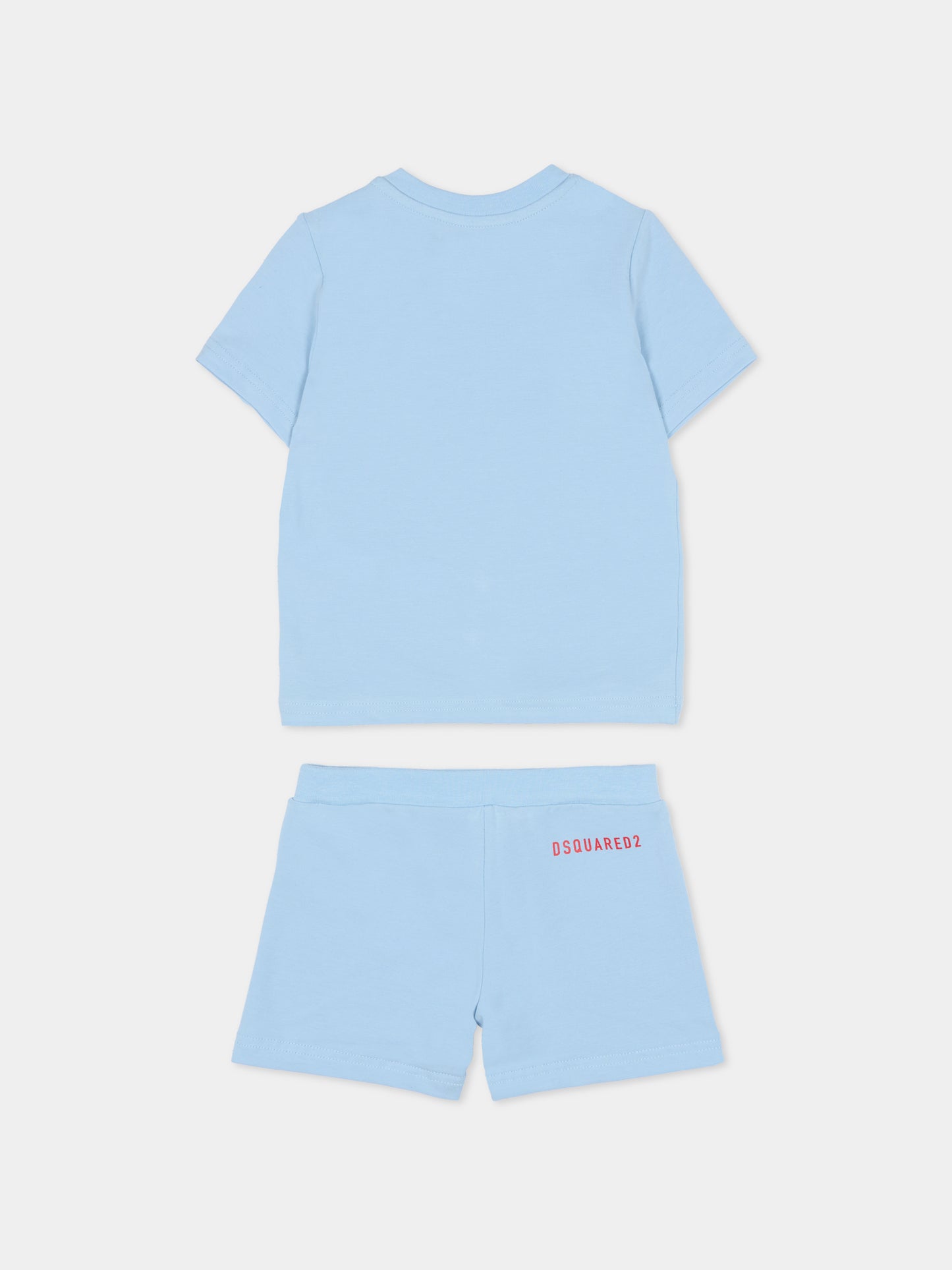 Pigiama celeste per neonato con logo,Dsquared2,DQ3249 D008J DQ814