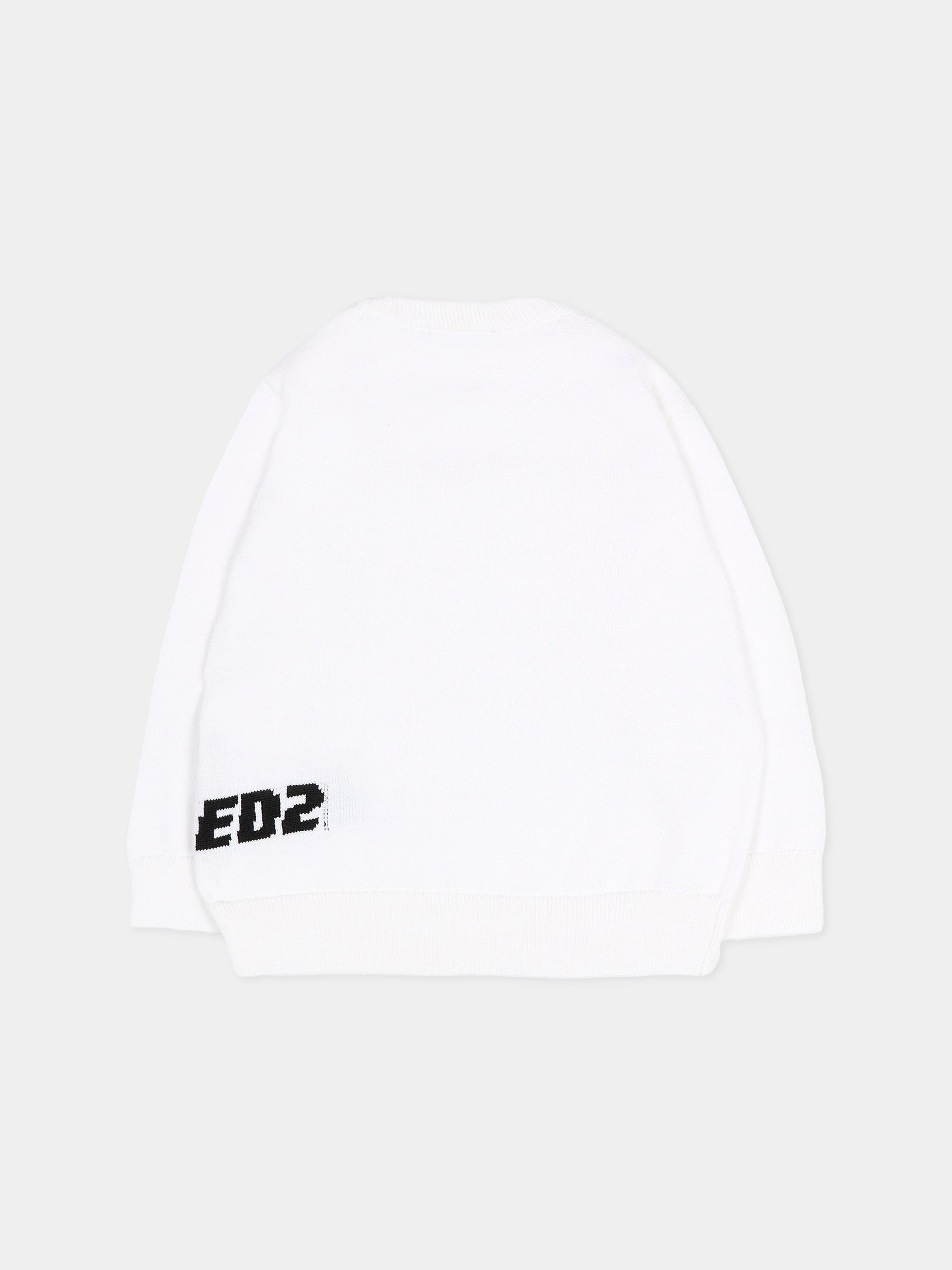 Maglione bianco per neonato con logo,Dsquared2,DQ3290 D0ACT DQ100