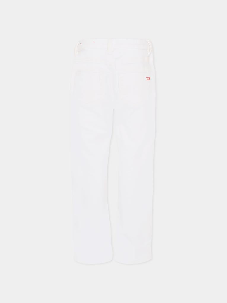 Jeans bianco per bambino con logo,Diesel,J01000 KXBR6 K100
