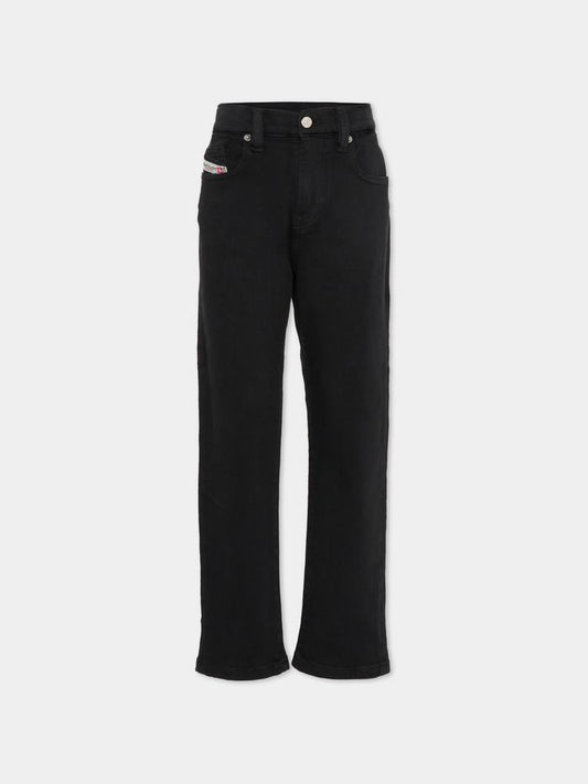Jeans neri per bambino con logo,Diesel,J01000 KXBR6 K900