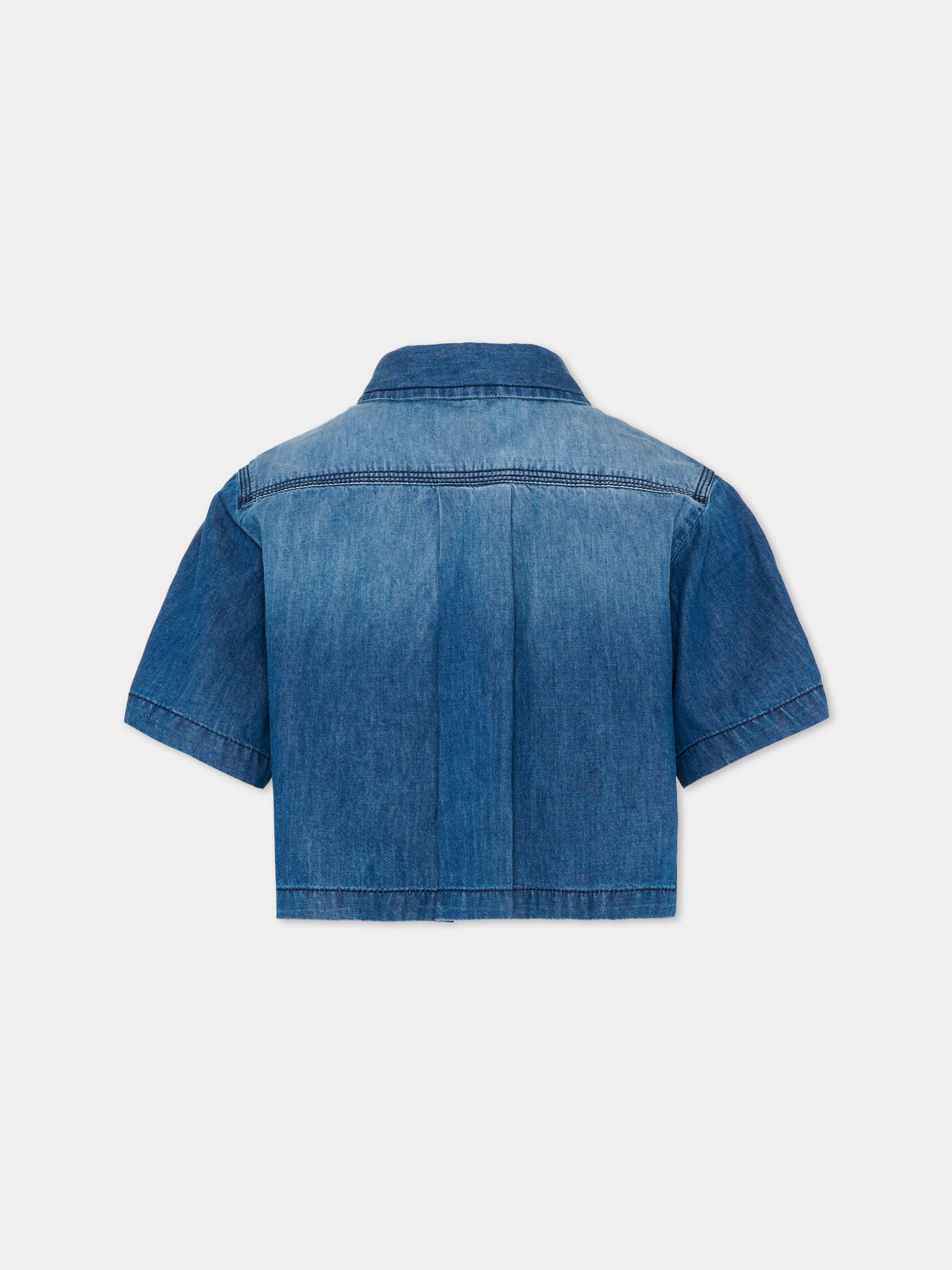 Camicia denim per bambina con logo,Diesel,J02165 KXBRW K01