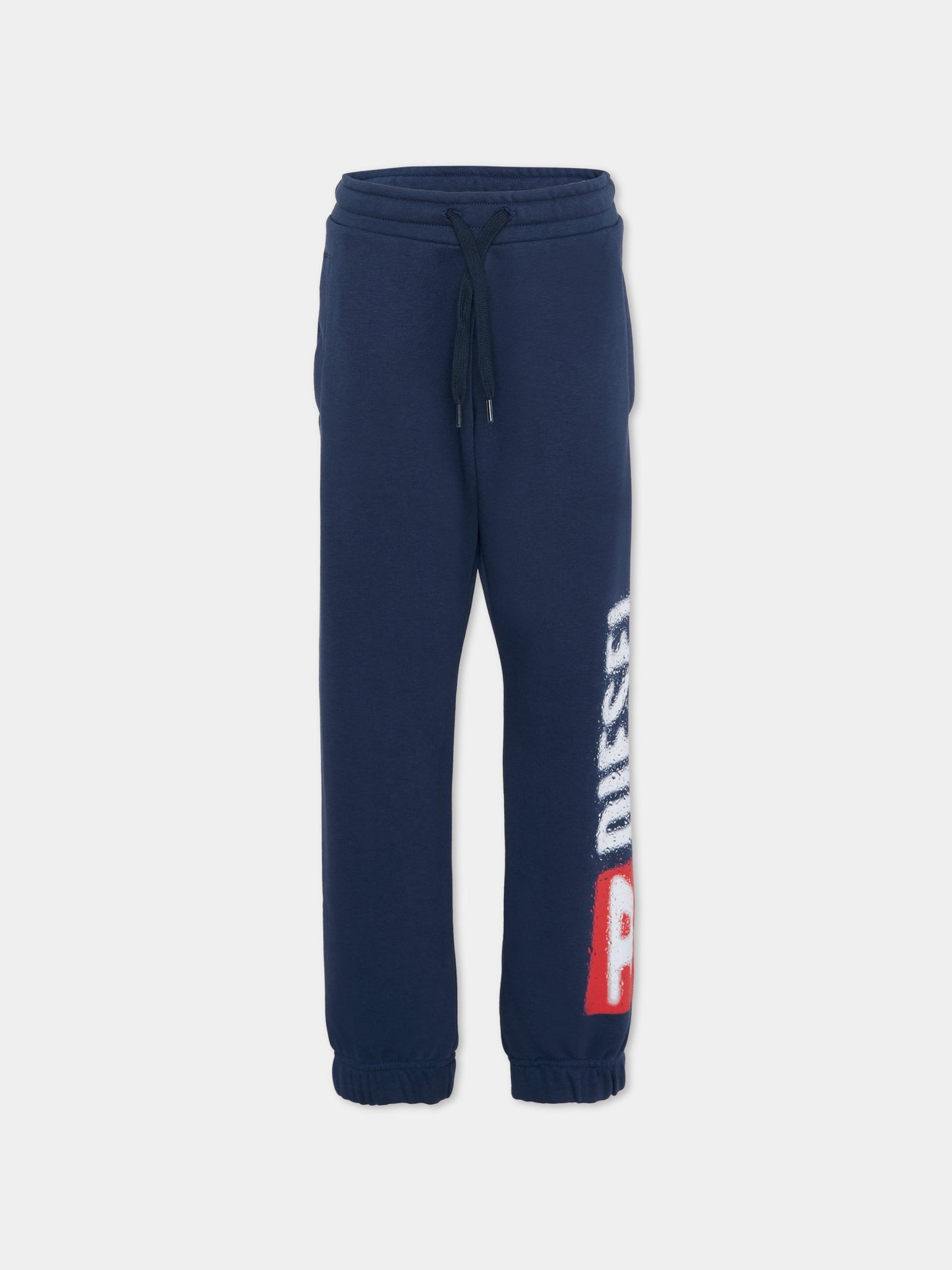 Pantaloni blu per bambino con logo,Diesel,J02445 KYAZ3 K8AT