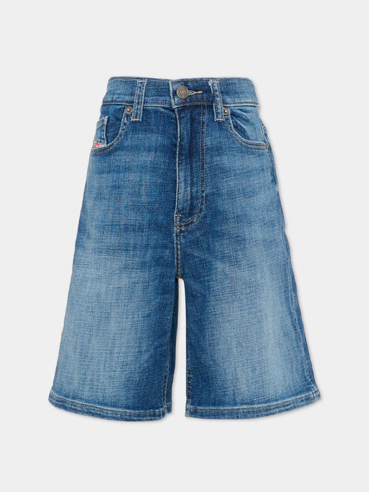 Shorts denim per bambino con logo,Diesel,J02548 KXBSC K01