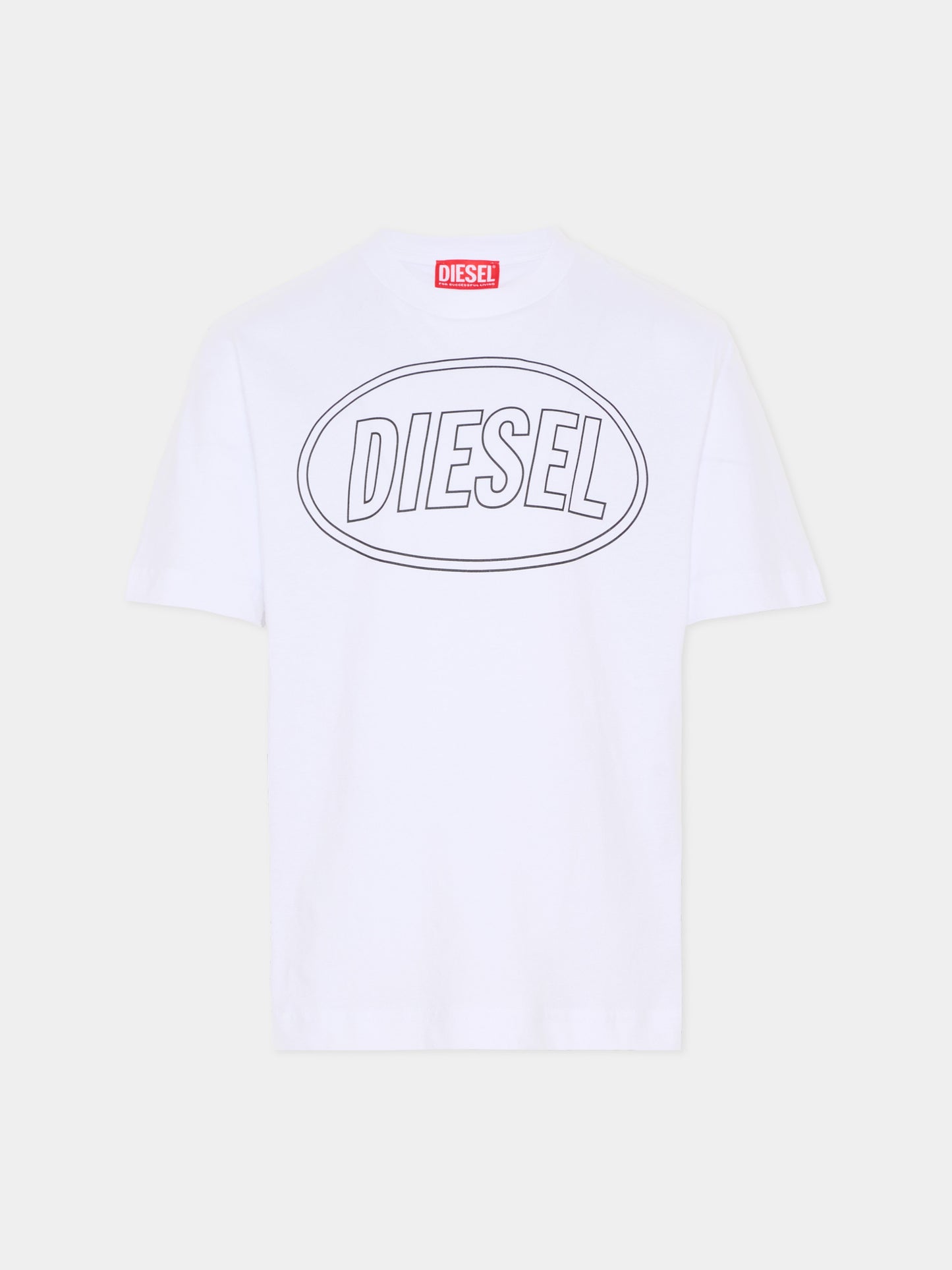 T-shirt bianca per bambini con logo,Diesel,J02582 0GRAI K100