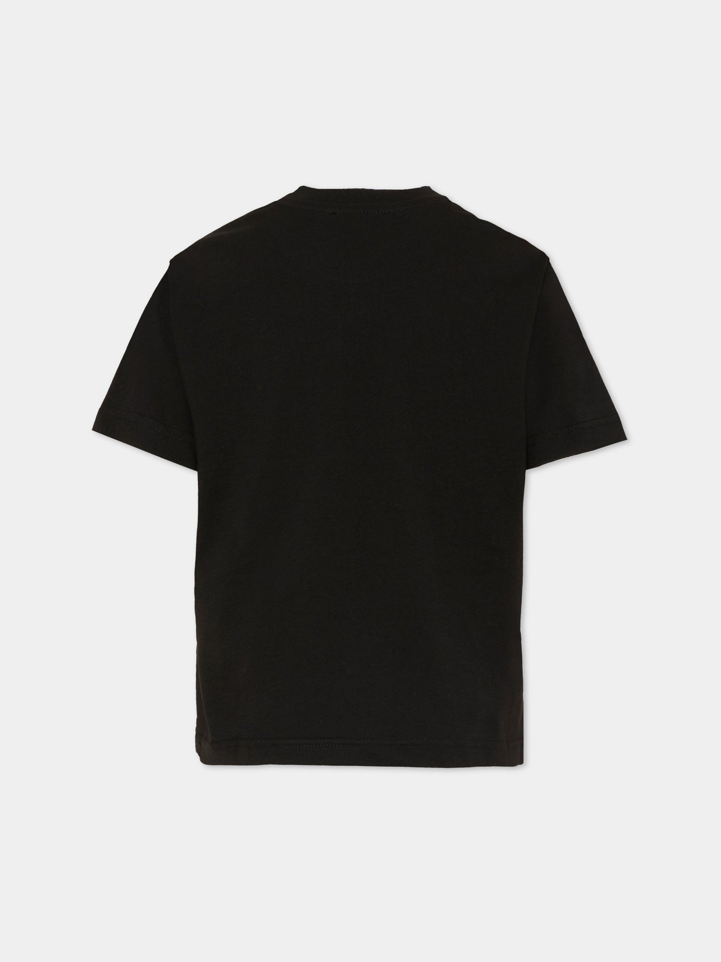 T-shirt nera per bambini con logo,Diesel,J02582 0GRAI K900