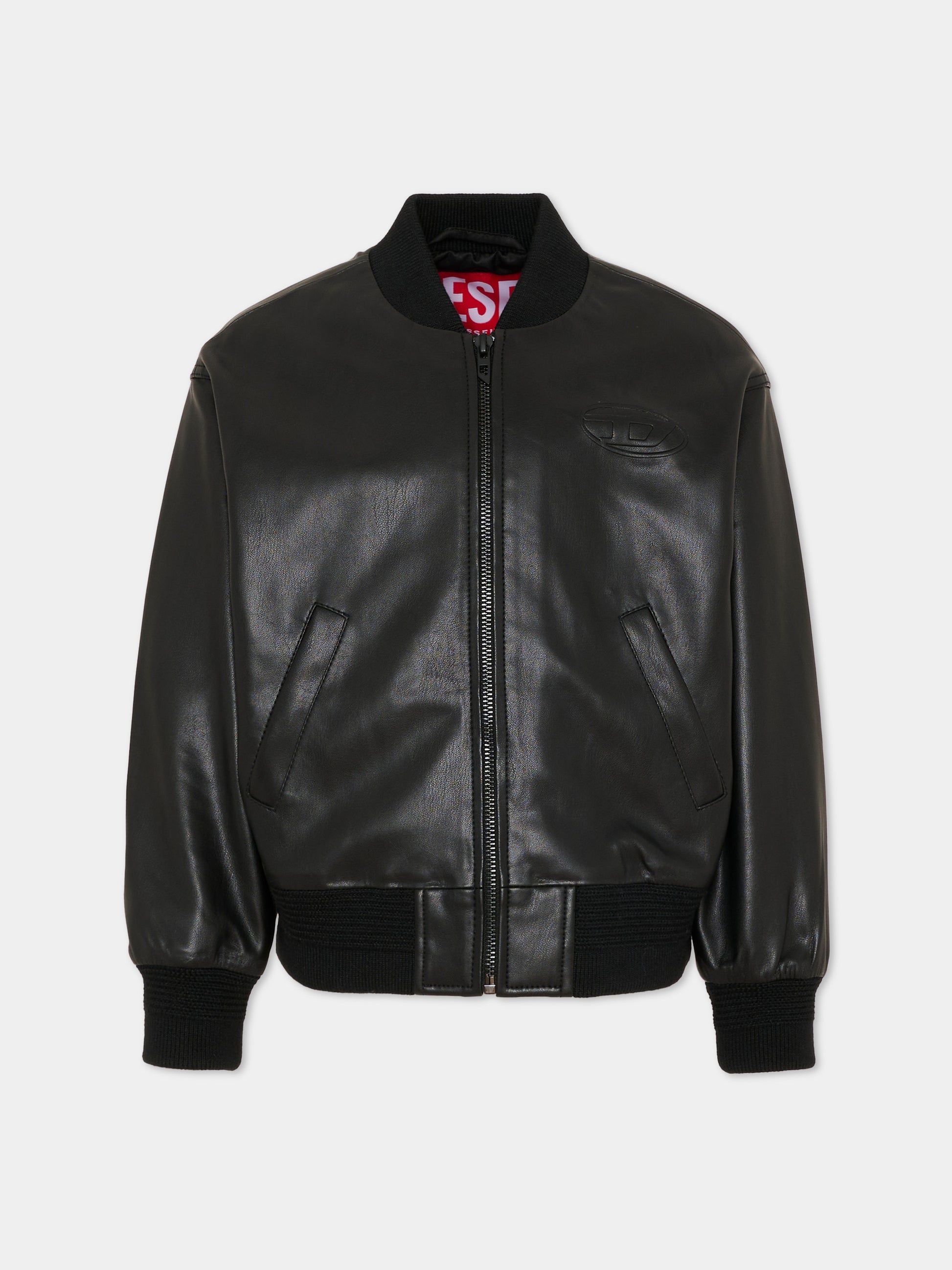 Giubbotto nero per bambini con logo,Diesel,J02648 KXB9D K900