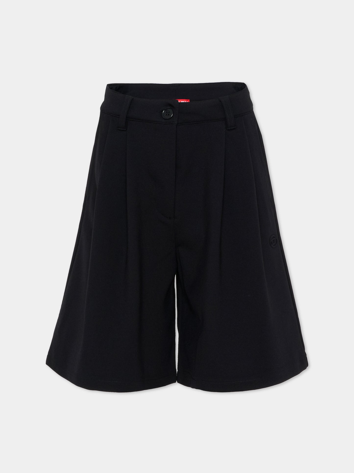 Shorts neri per bambina con logo,Diesel,J02674 KYATE K900