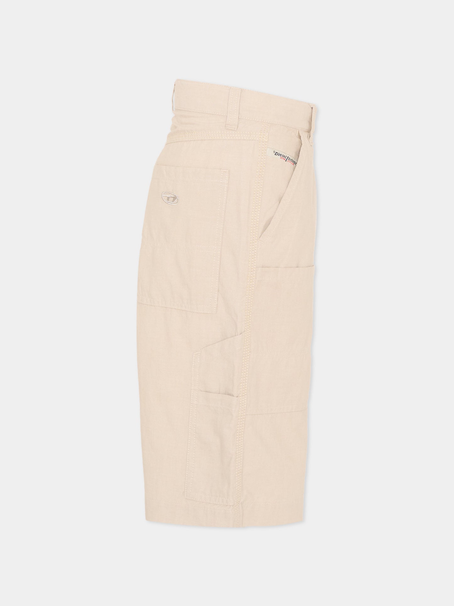 Shorts beige per bambino con tasche cargo,Diesel,J02678 KXBSN K141