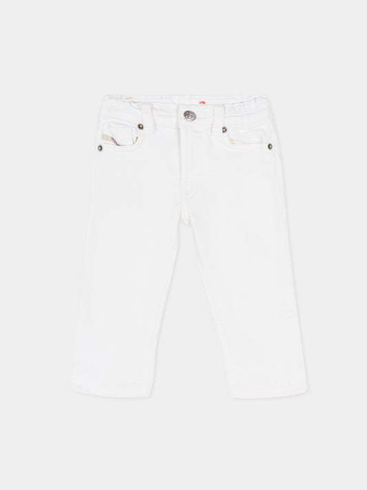 Jeans bianchi per neonati con logo,Diesel,K00312 KXBR6 K100