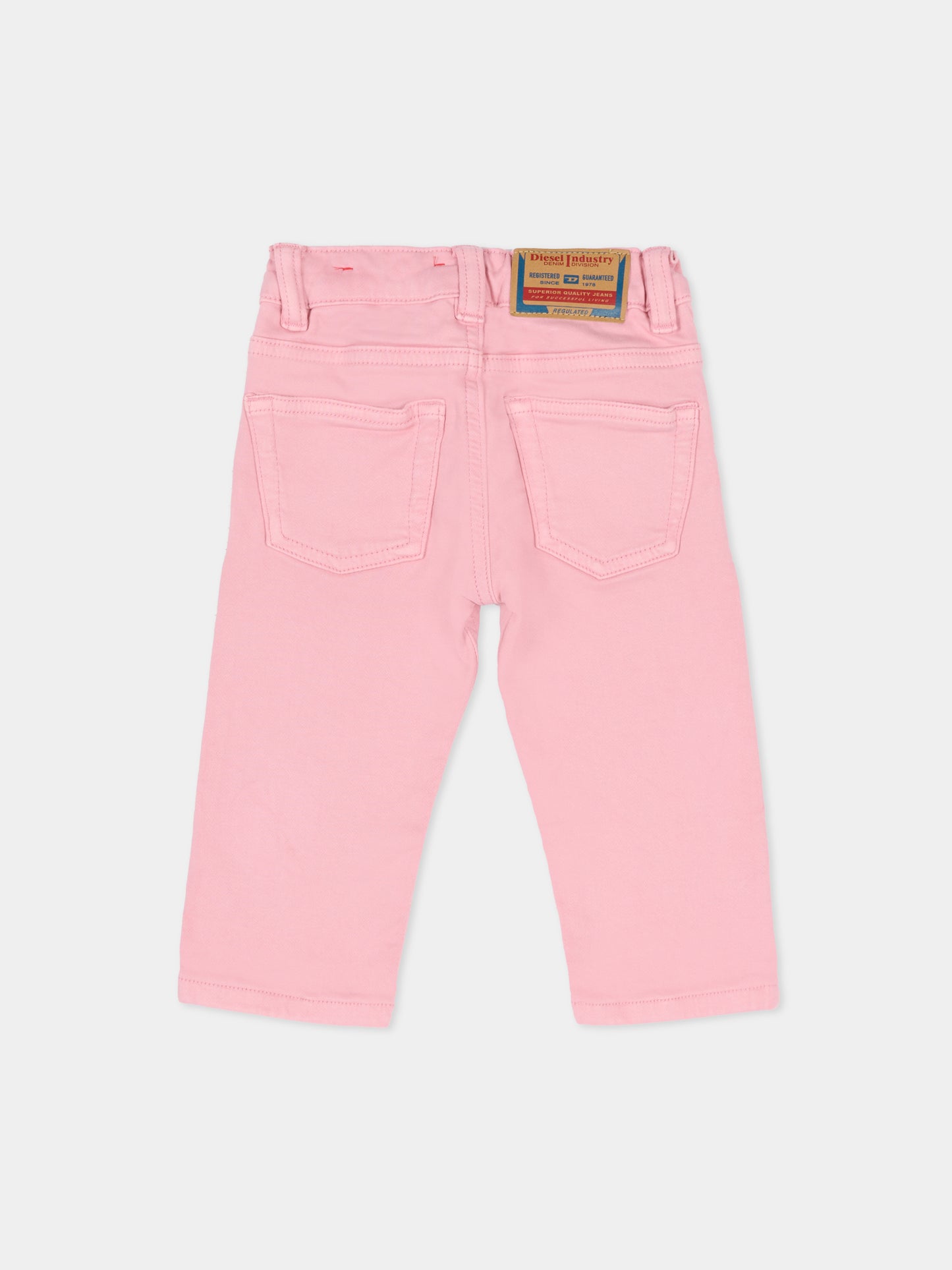 Jeans rosa per neonata con logo,Diesel,K00312 KXBR6 K309