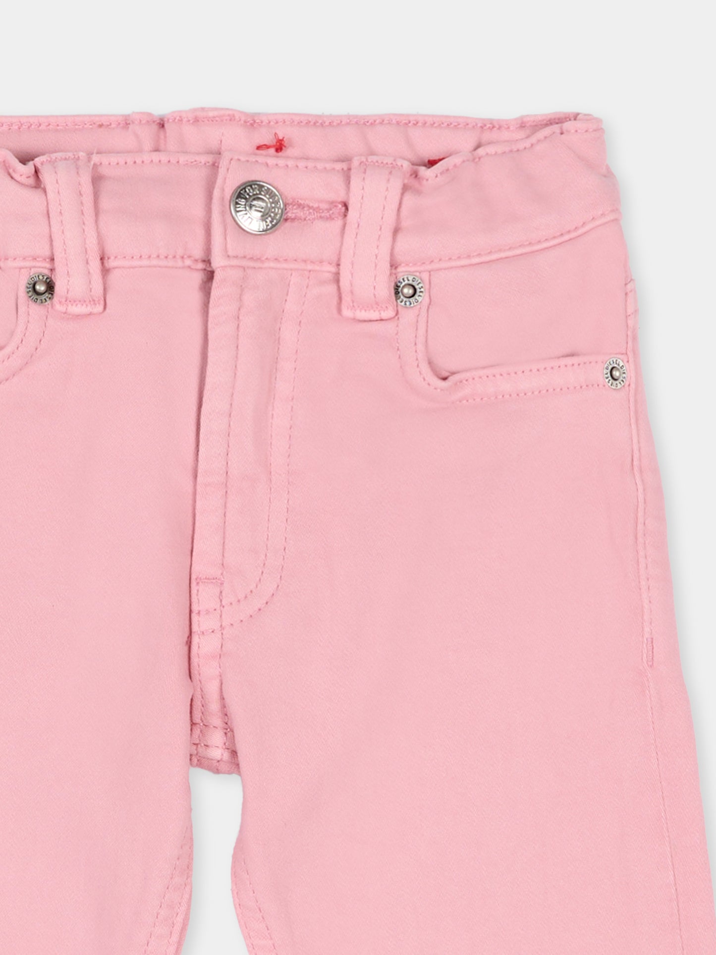 Jeans rosa per neonata con logo,Diesel,K00312 KXBR6 K309
