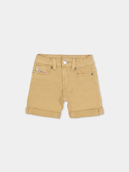 Shorts beige per neonati con logo,Diesel,K00362 KXBR6 K708